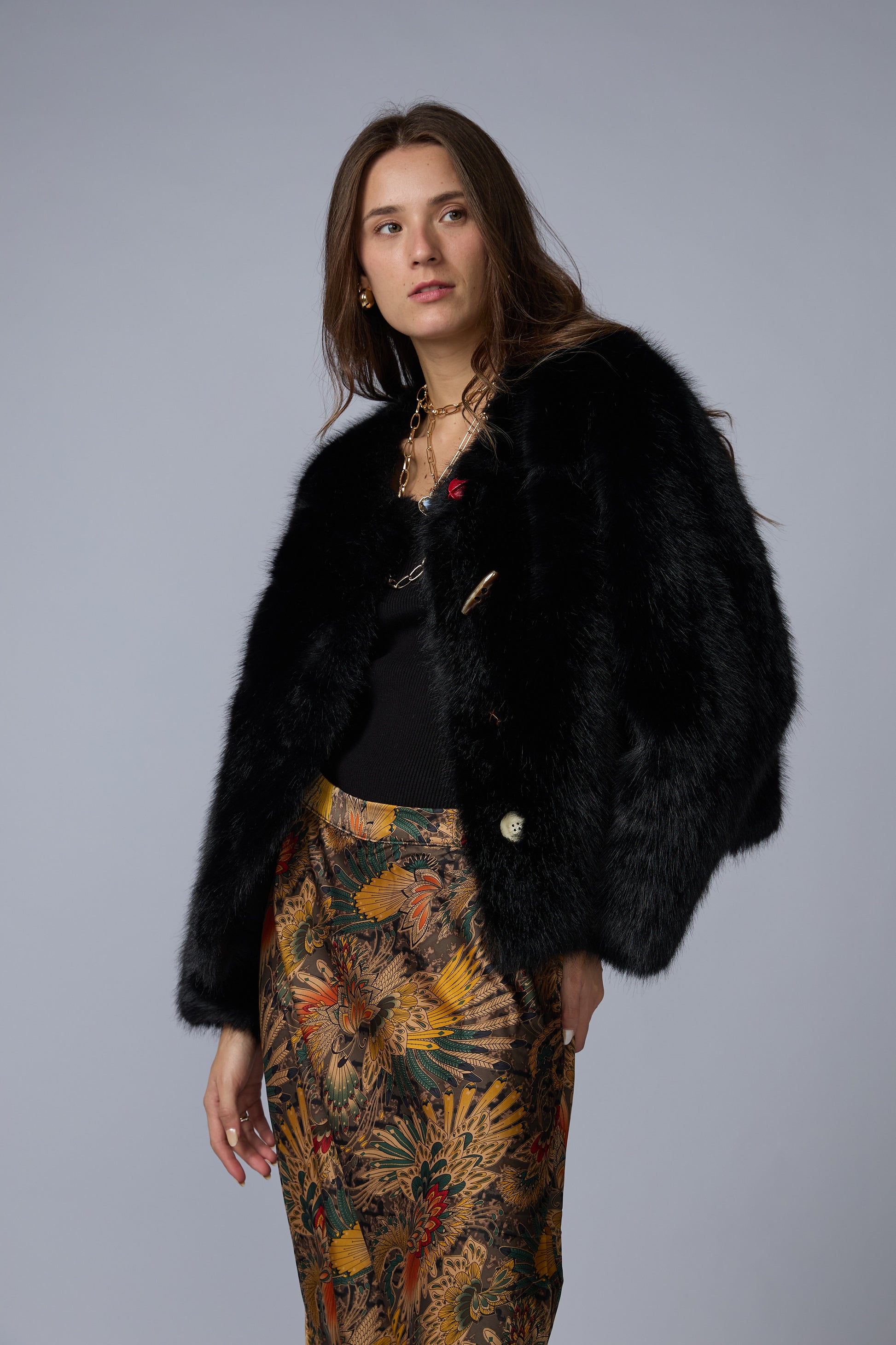 Casaca Fur Botones Desigual