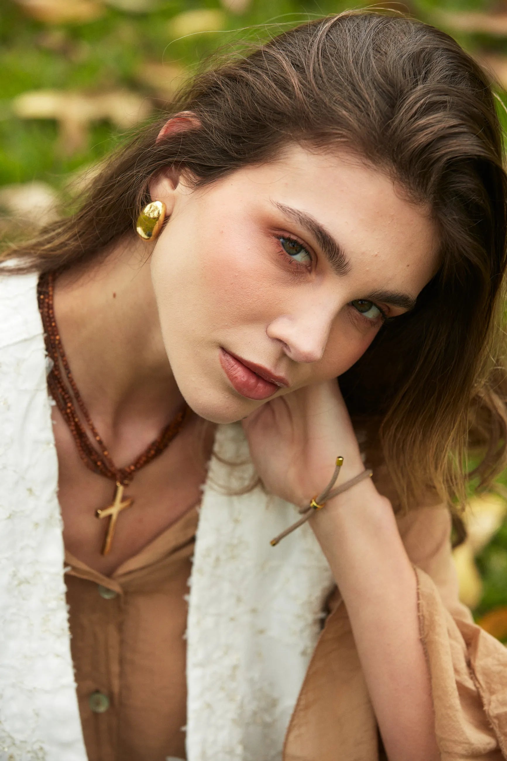 Chaleco Broderie Flores Lurex