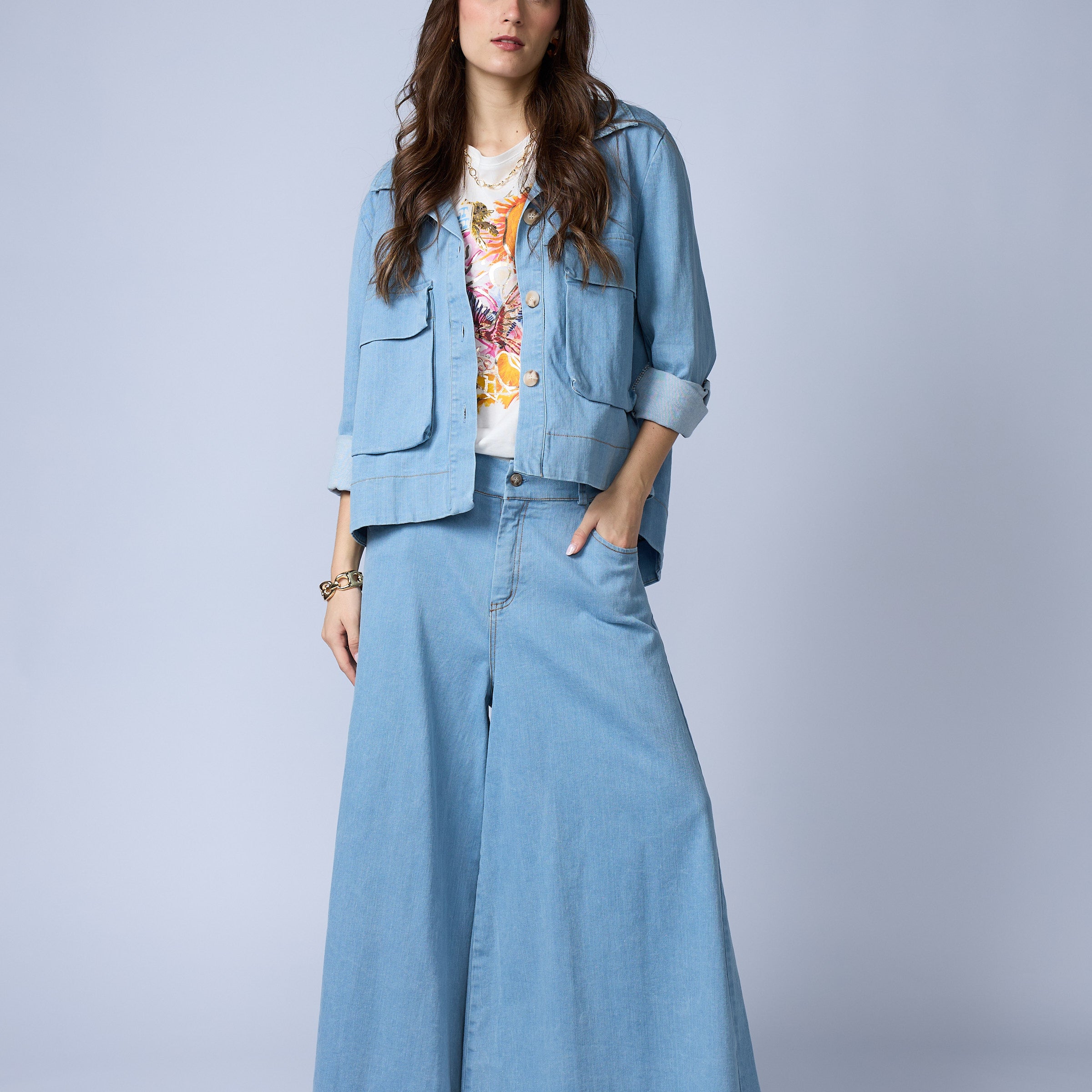 Chaqueta Denim Cargo