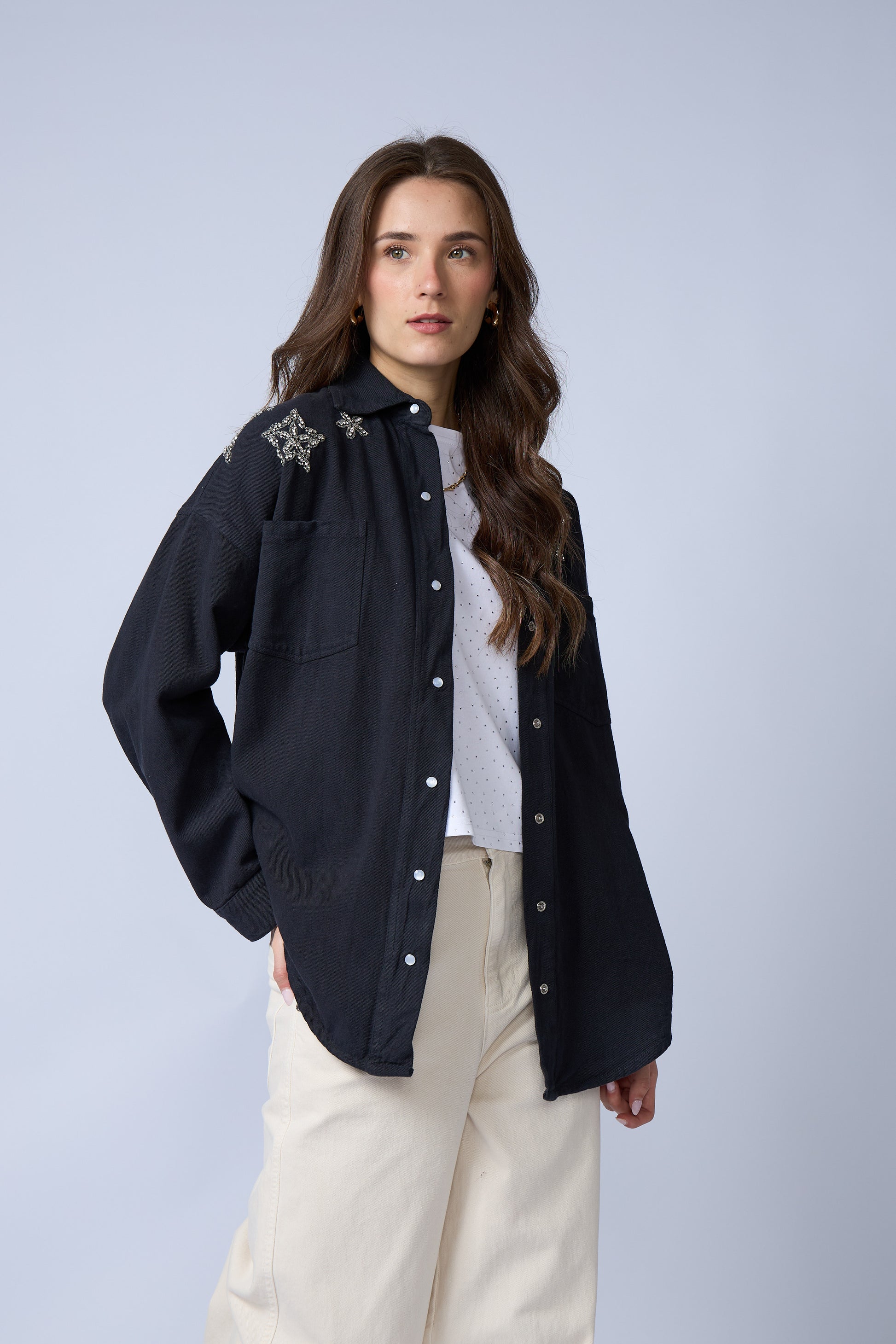 Chaqueta Denim Brillos Estrellas