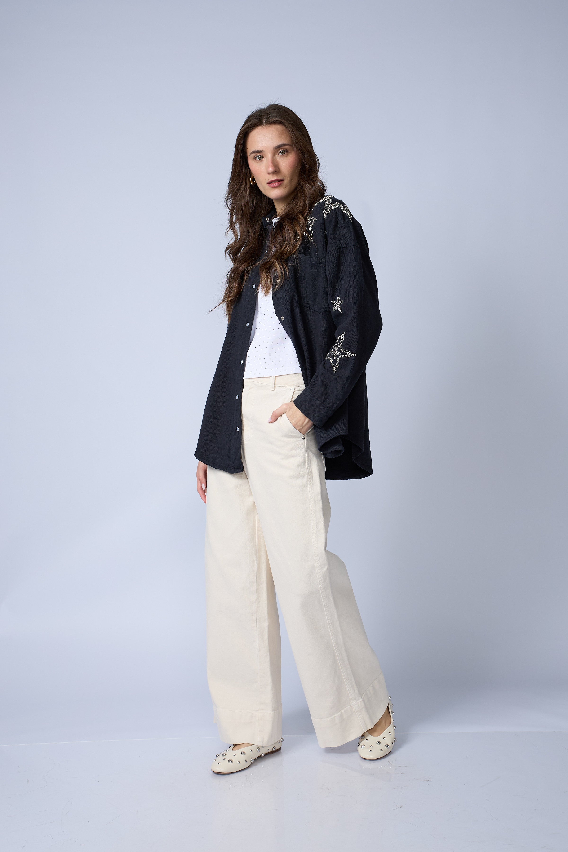 Chaqueta Denim Brillos Estrellas