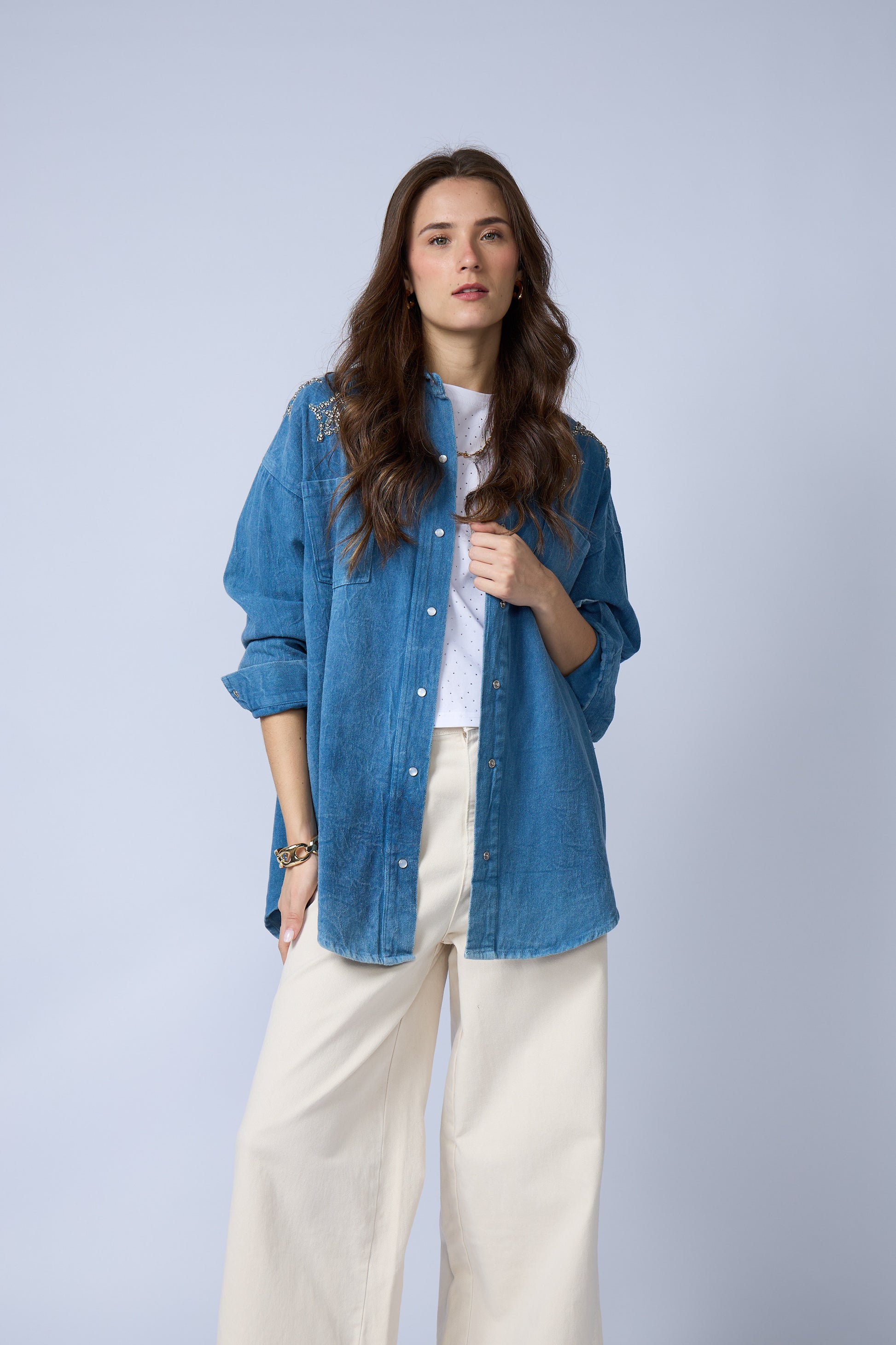 Chaqueta Denim Brillos Estrellas