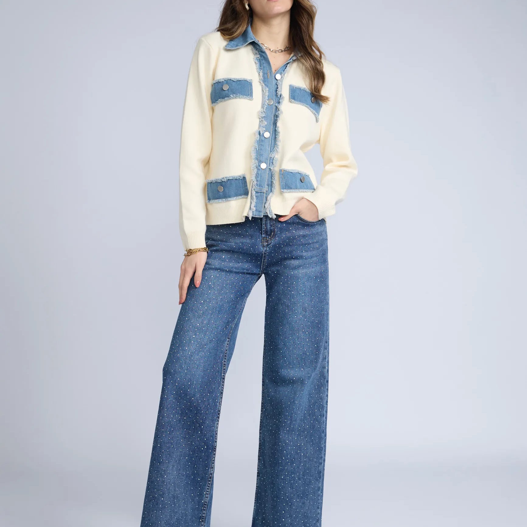 Chaqueta Detalles Denim