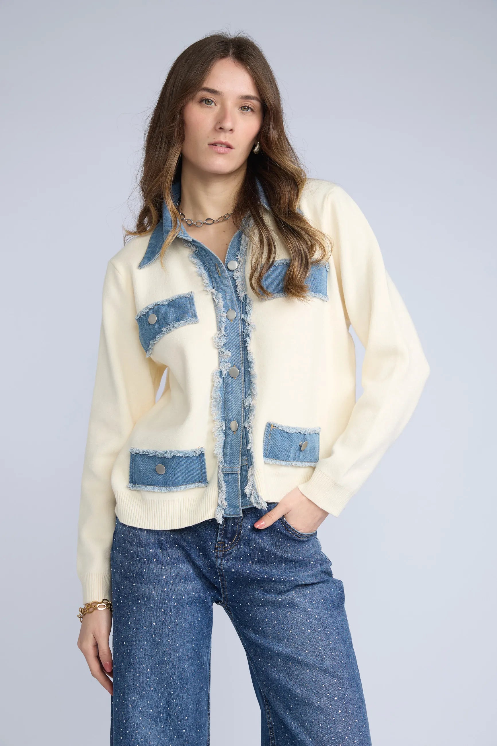 Chaqueta Detalles Denim