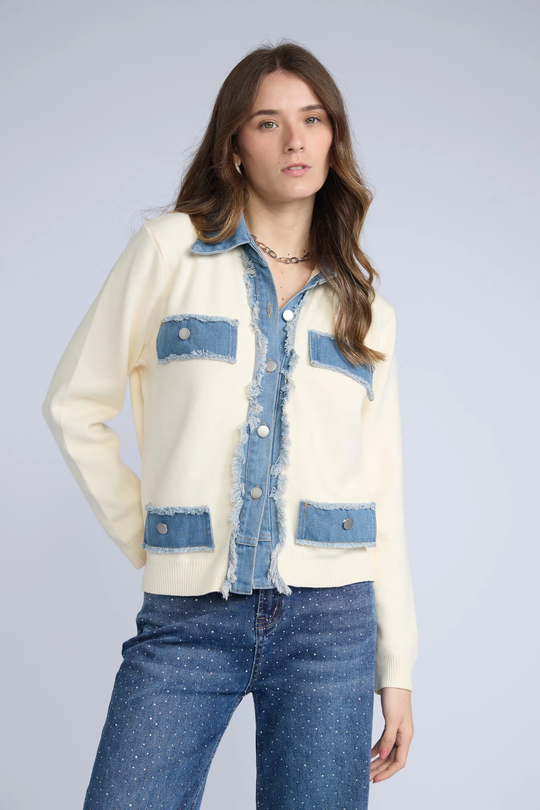 Chaqueta Detalles Denim