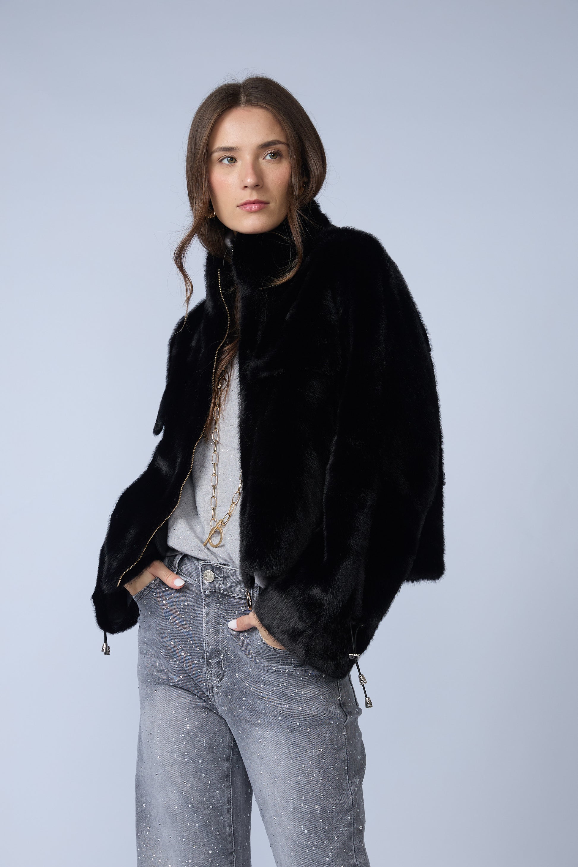 Chaqueta Fur Mangas Regulables