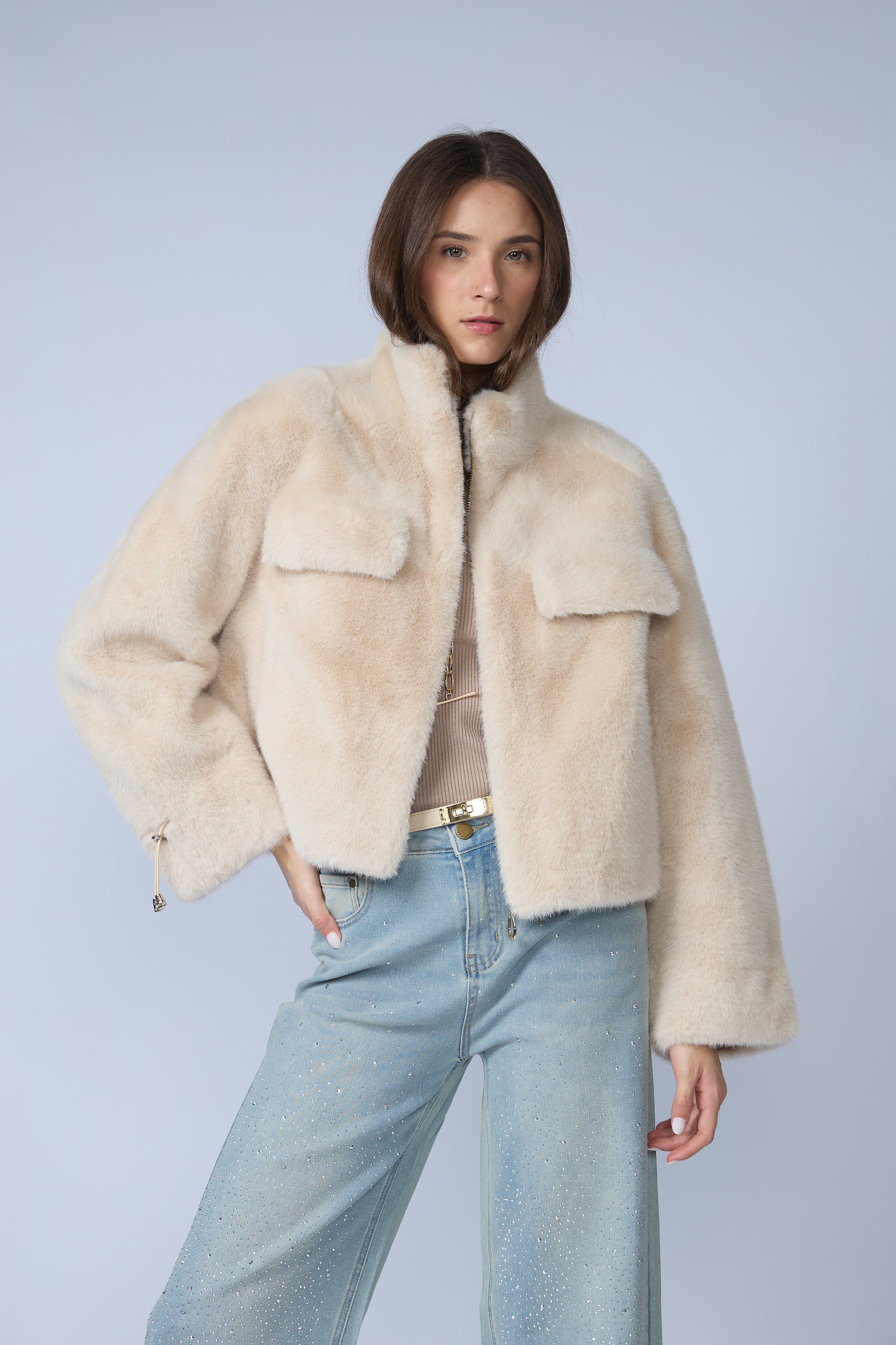Chaqueta Fur Mangas Regulables