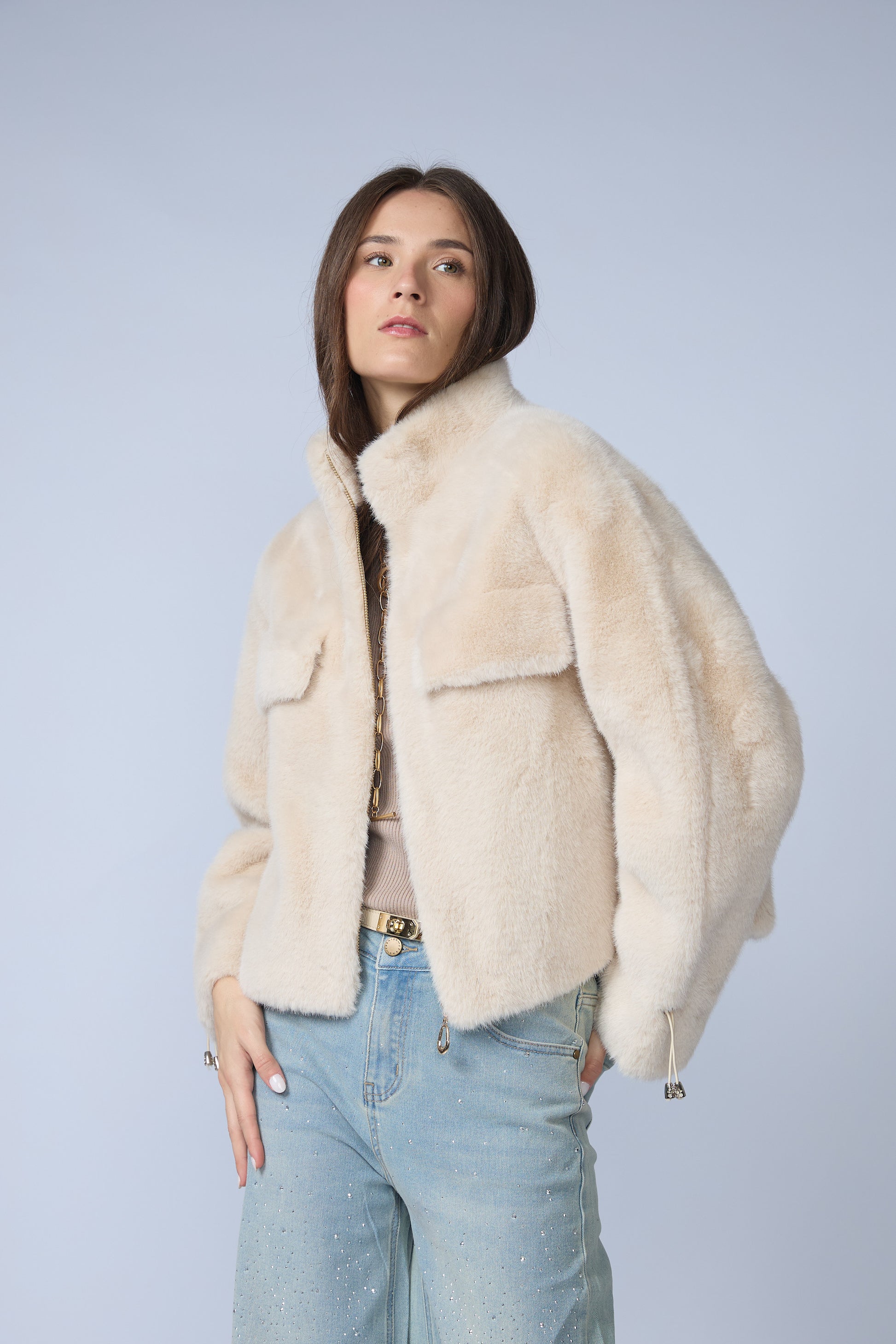 Chaqueta Fur Mangas Regulables