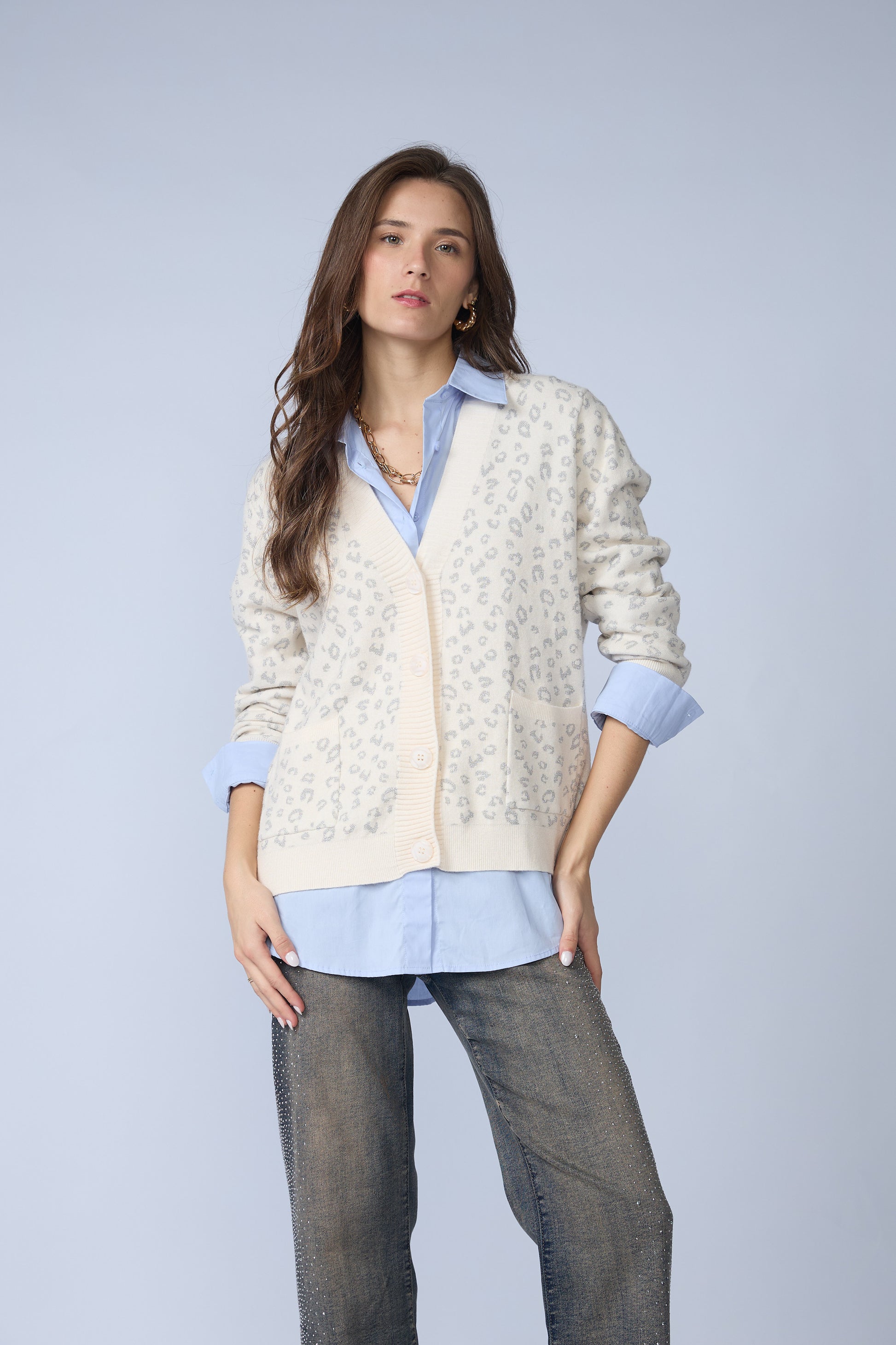 Chompa Animal Print Botones
