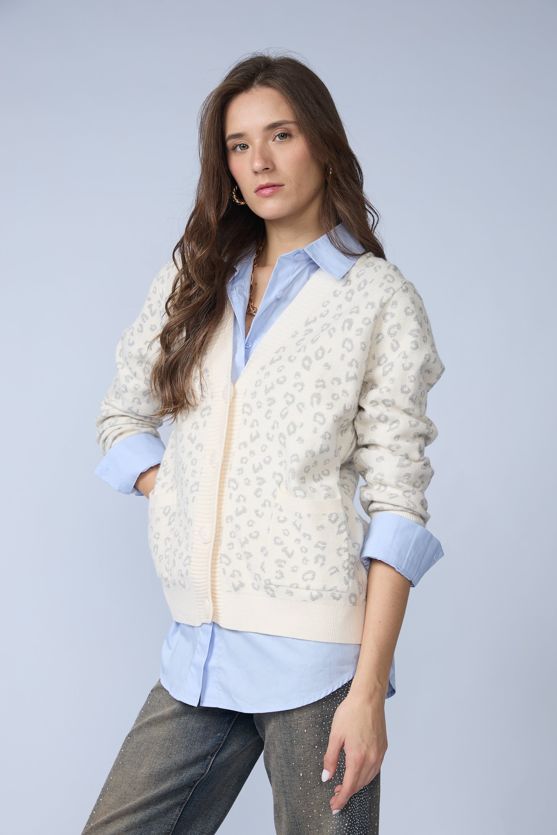 Chompa Animal Print Botones