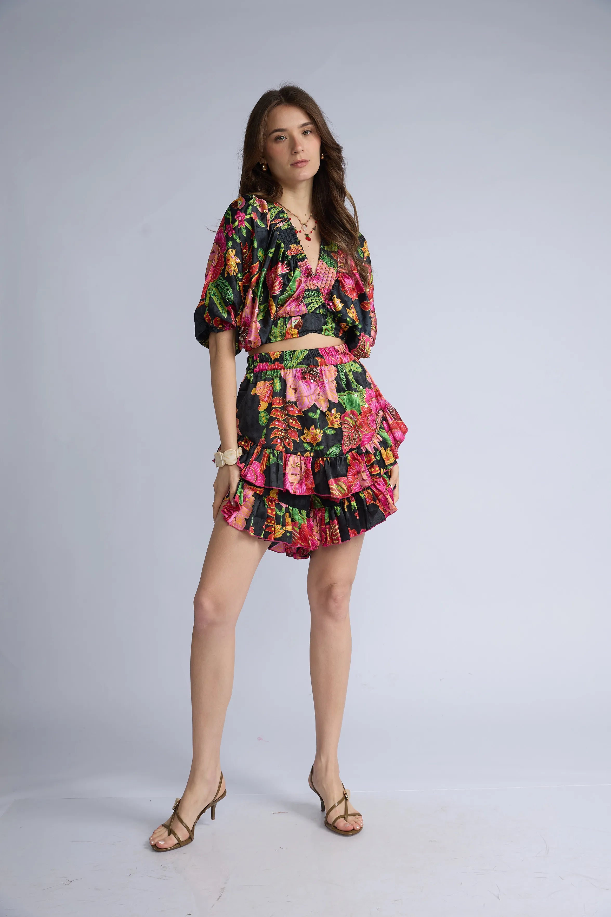 Conjunto Blusa y Short Flores