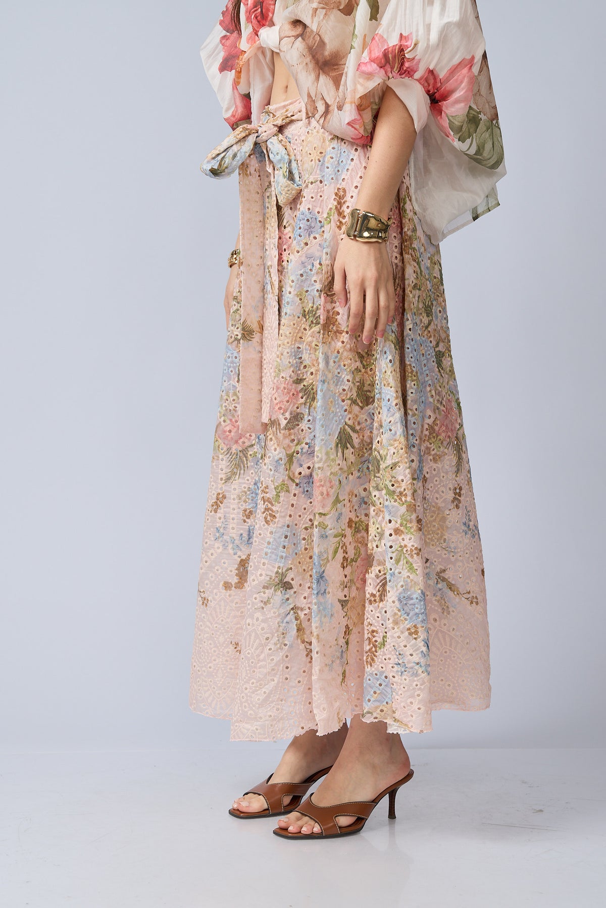 Falda Broderie Estampado