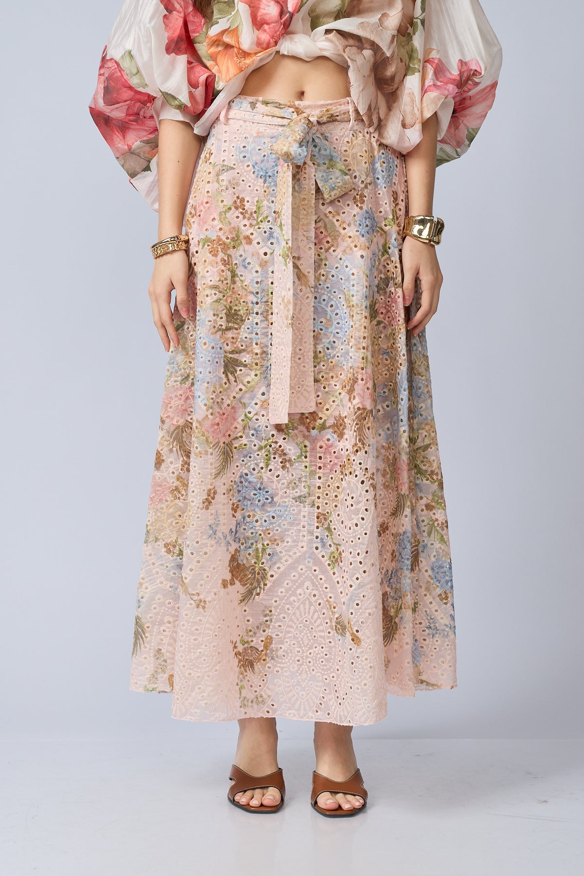 Falda Broderie Estampado