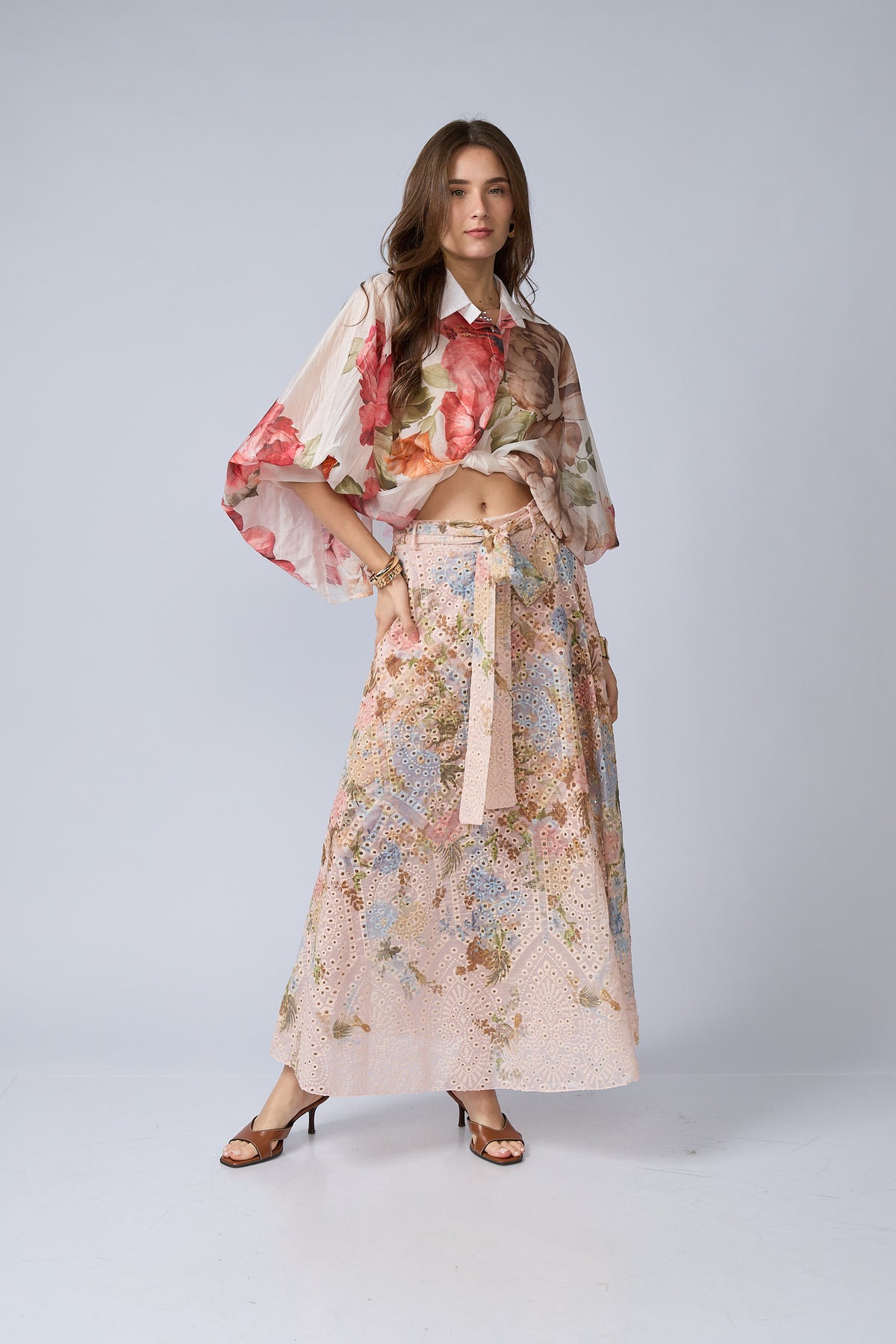 Falda Broderie Estampado
