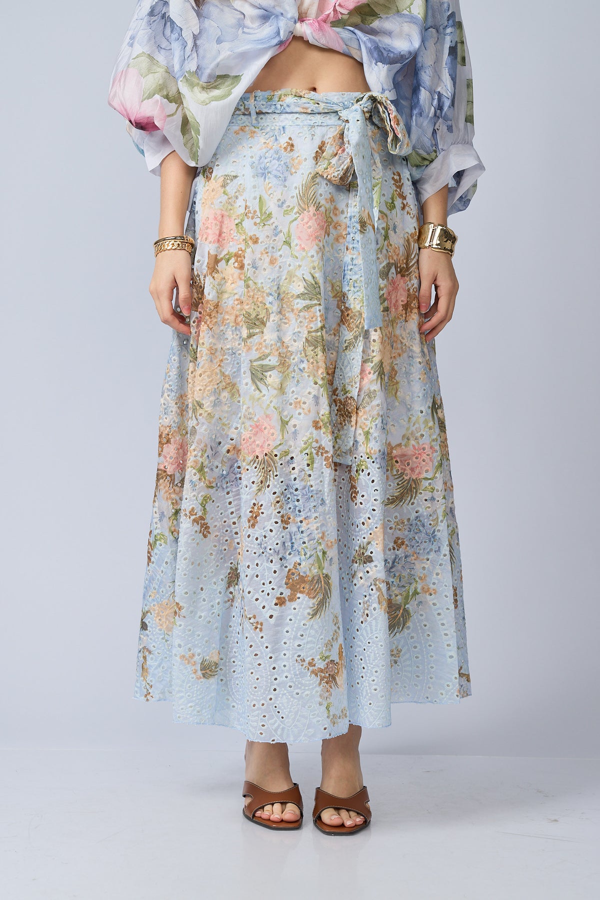 Falda Broderie Estampado