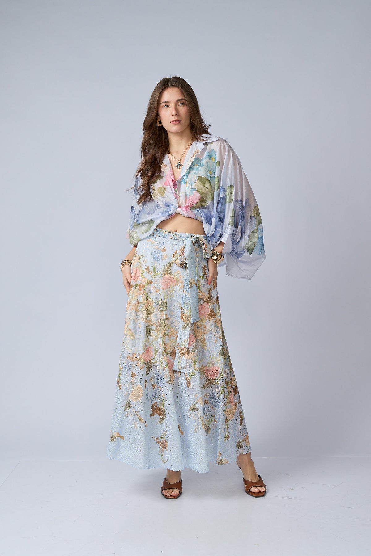 Falda Broderie Estampado