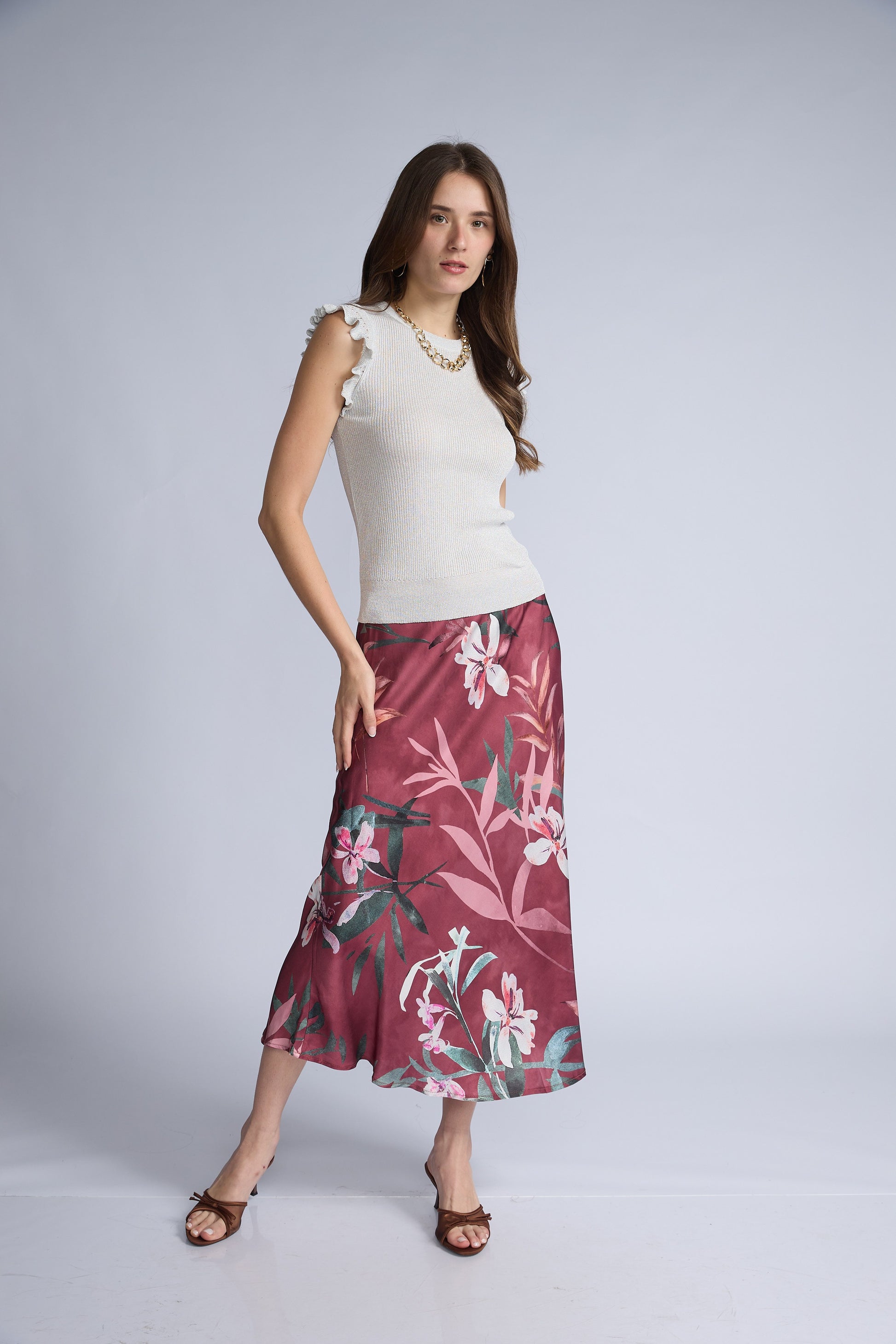 Falda Estampada Sesgo