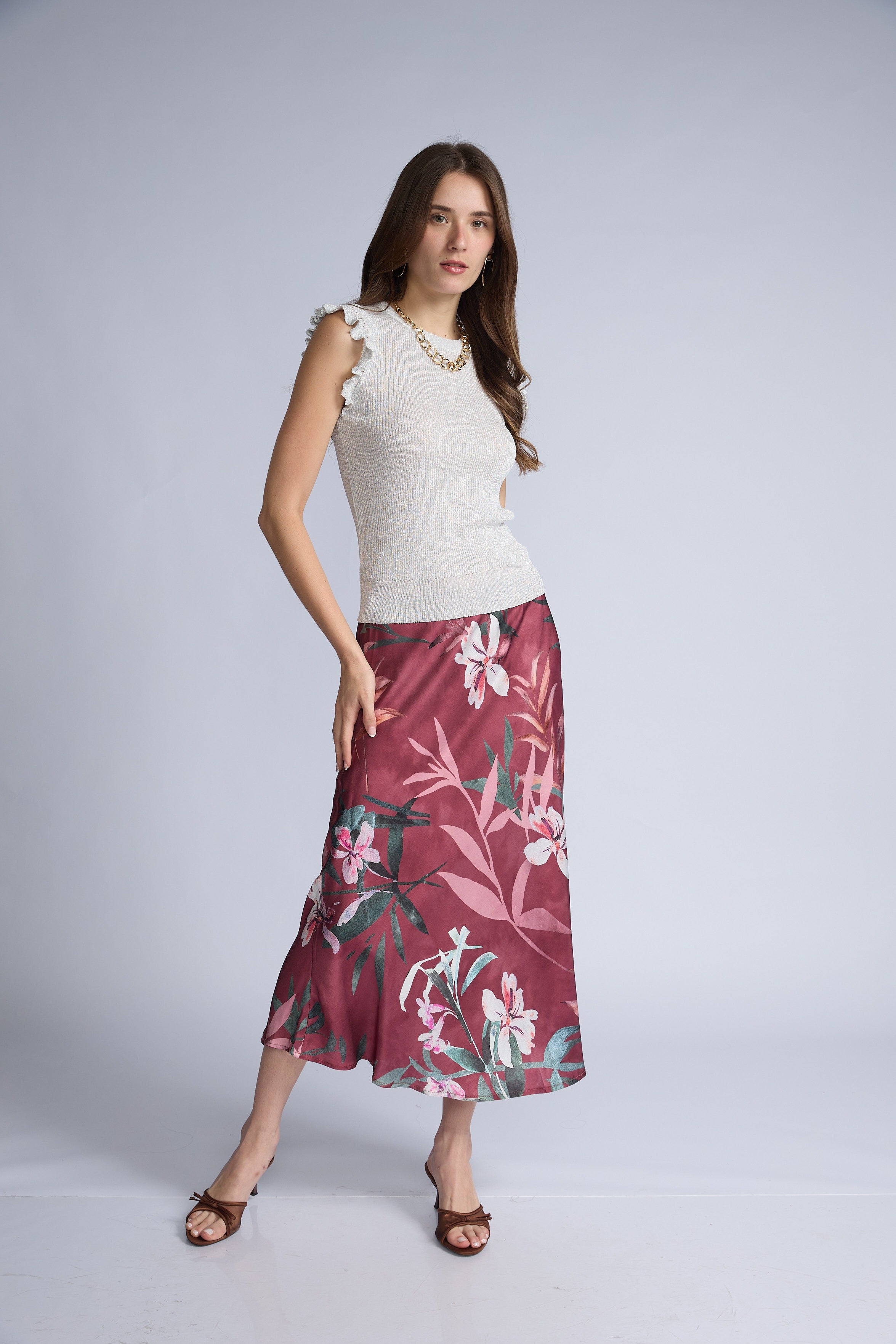 Falda Estampada Sesgo