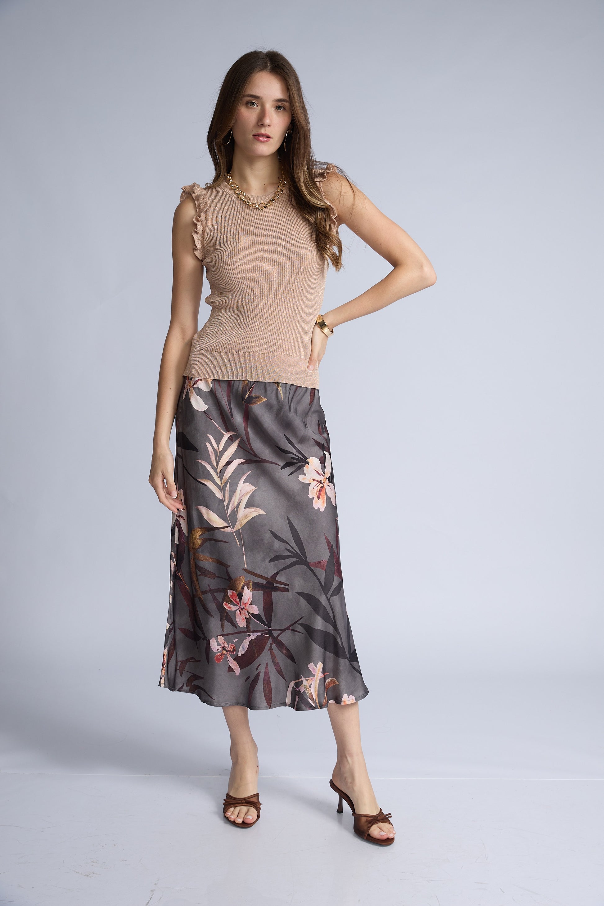 Falda Estampada Sesgo