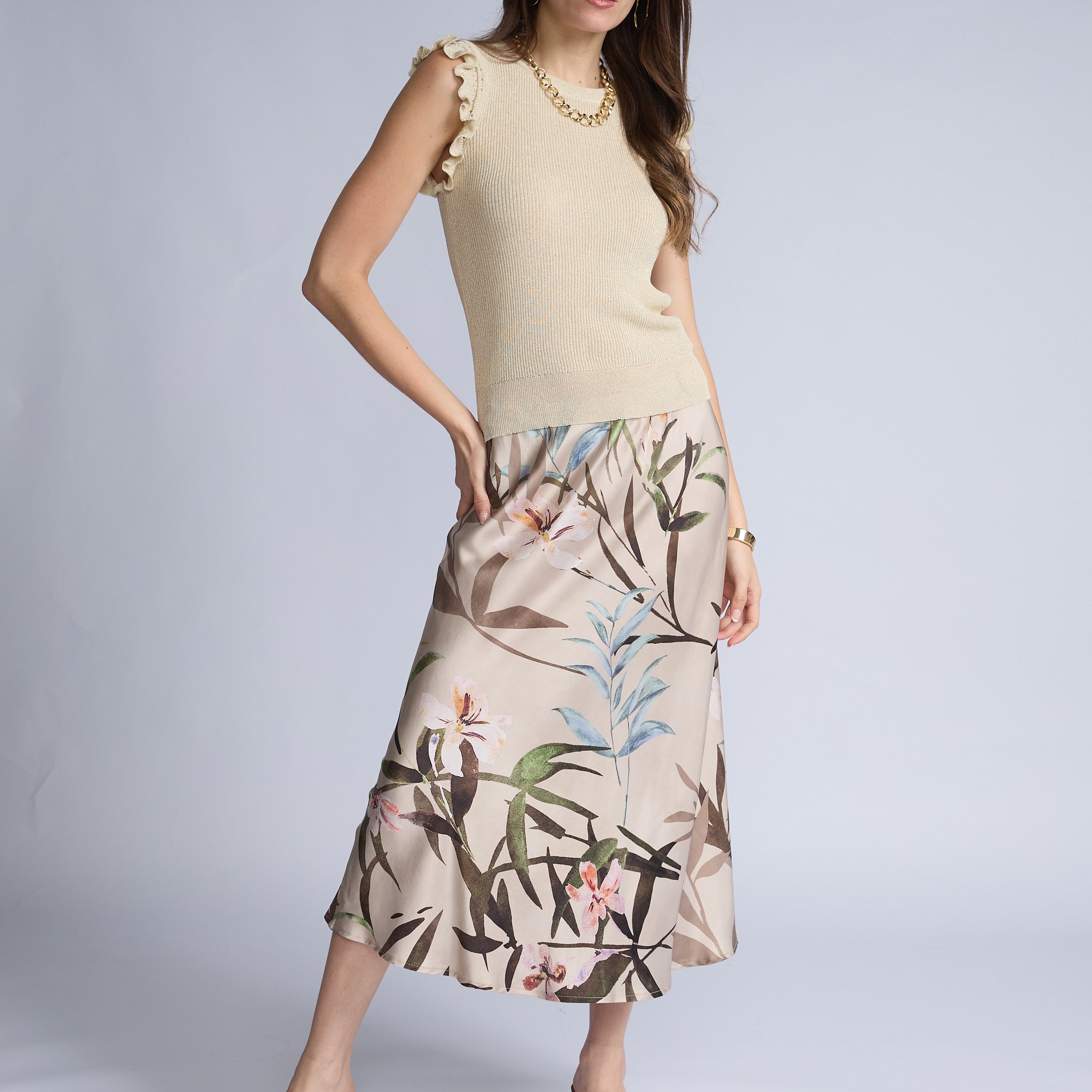 Falda Estampada Sesgo