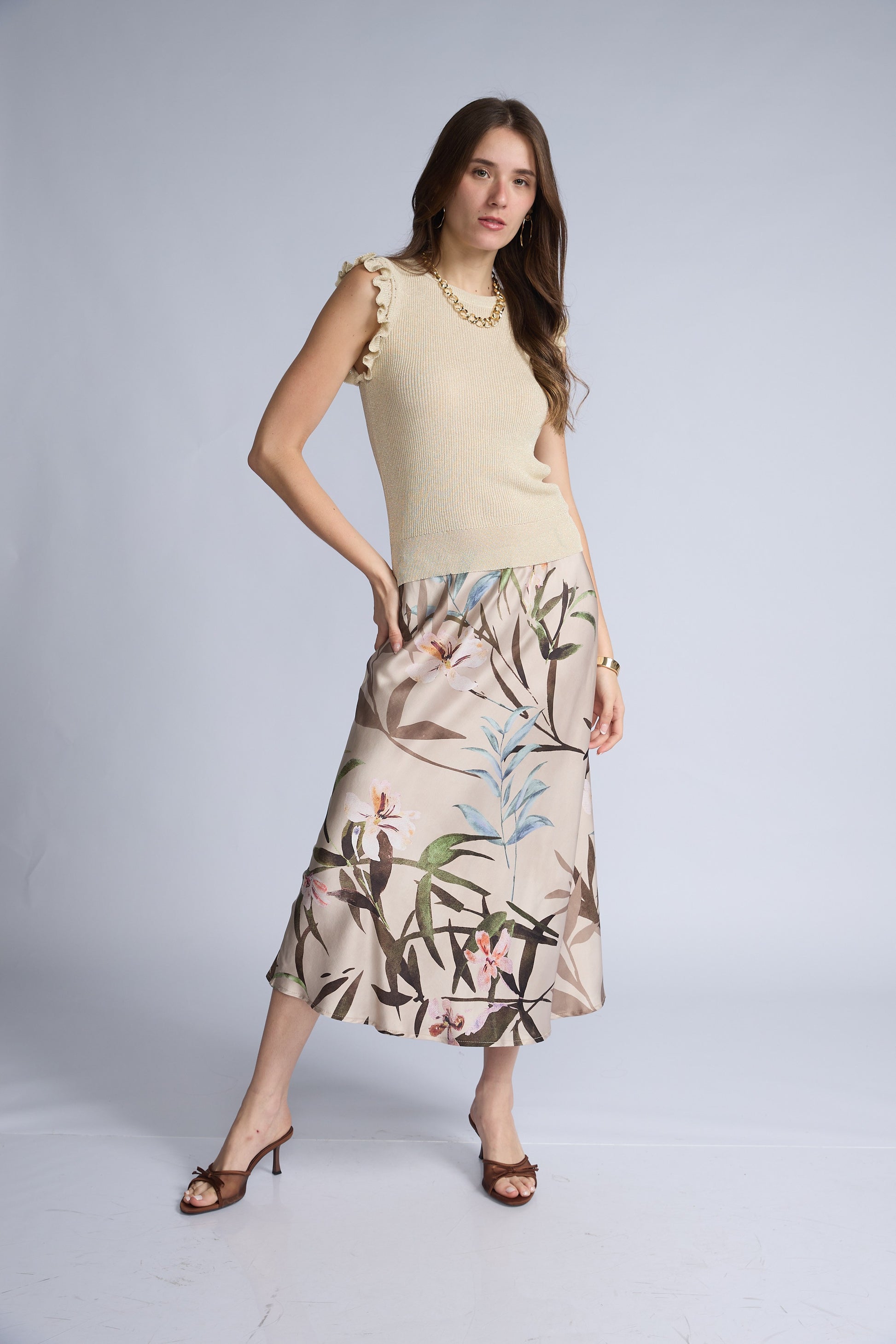 Falda Estampada Sesgo