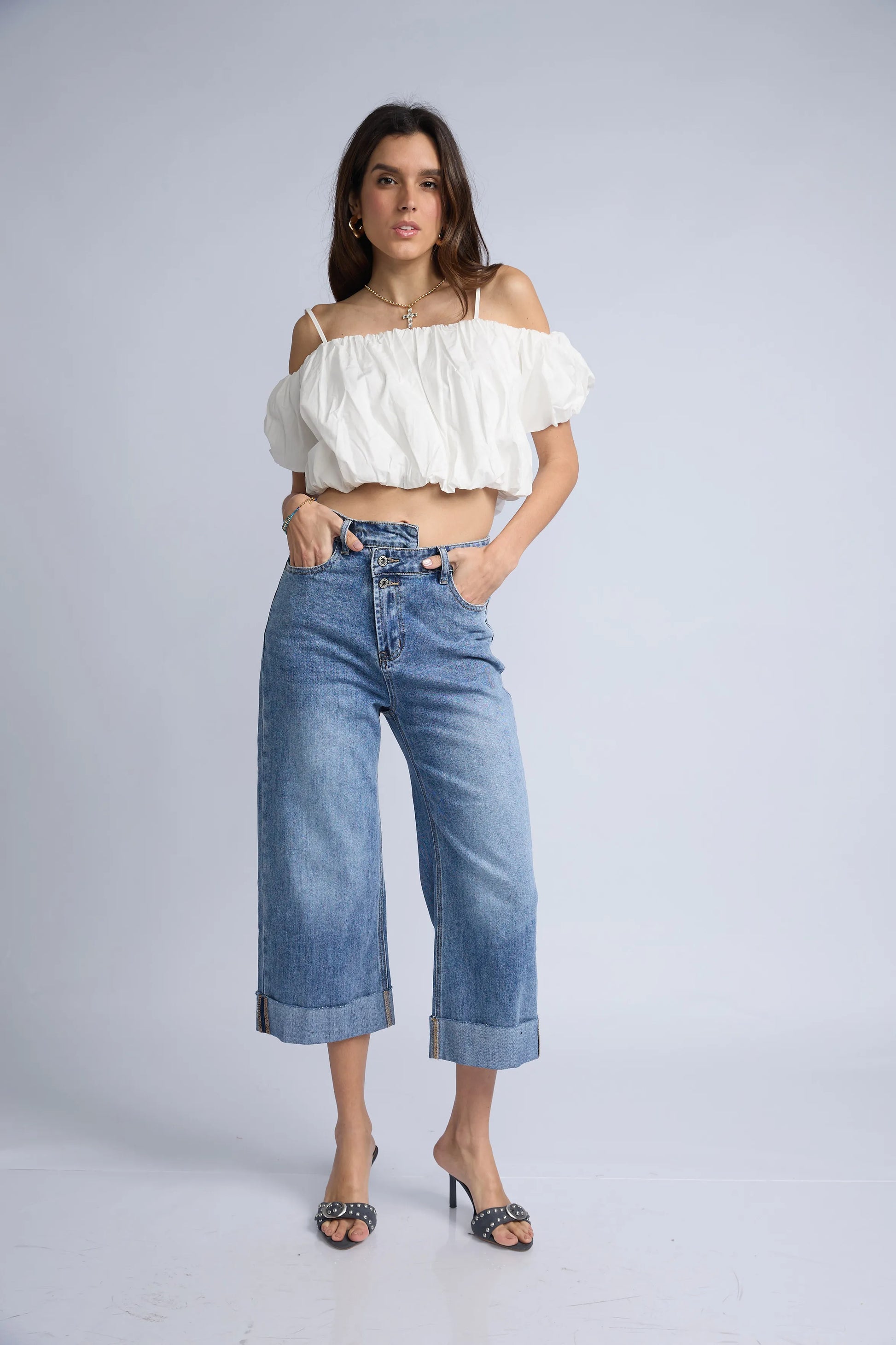 Jean Botones Desfasados Basta Doblada