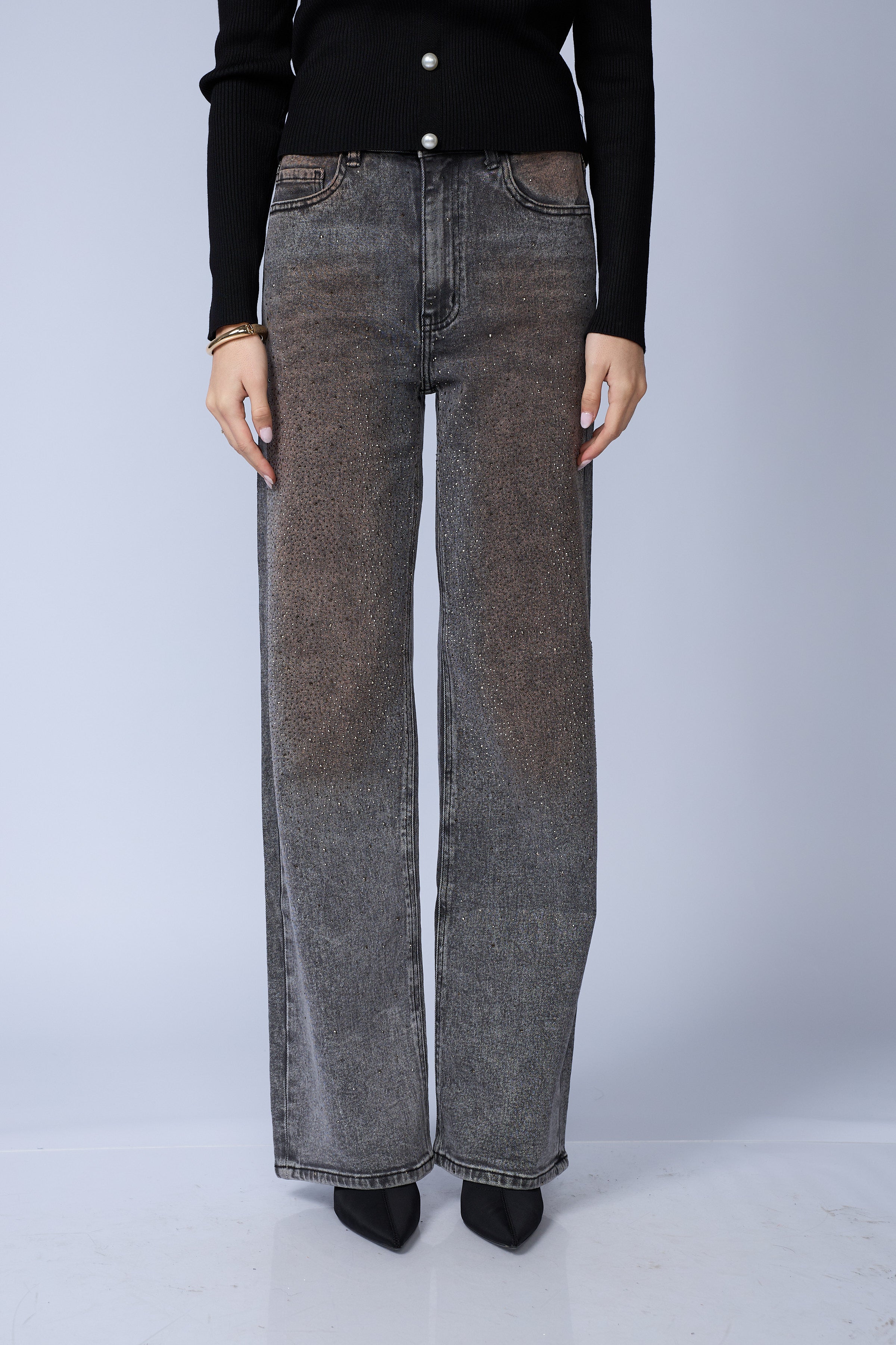 Jean Dirty Wash Brillos Gris