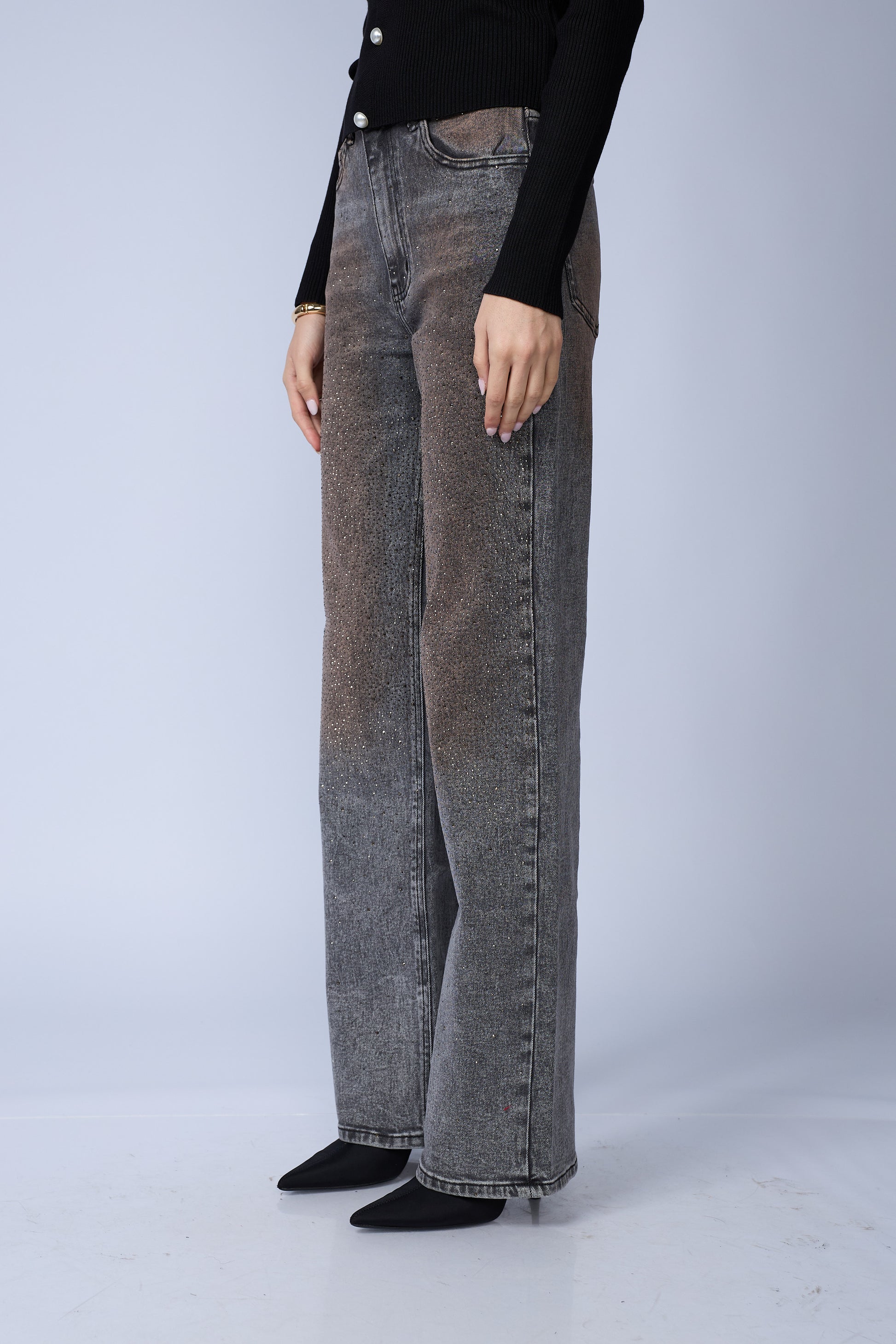 Jean Dirty Wash Brillos Gris