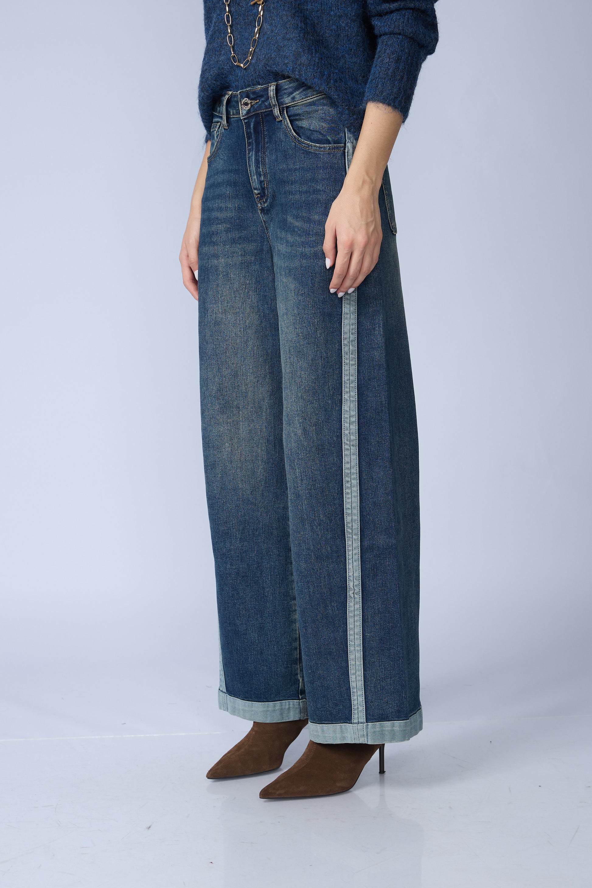 Jean Franja Lateral Azul