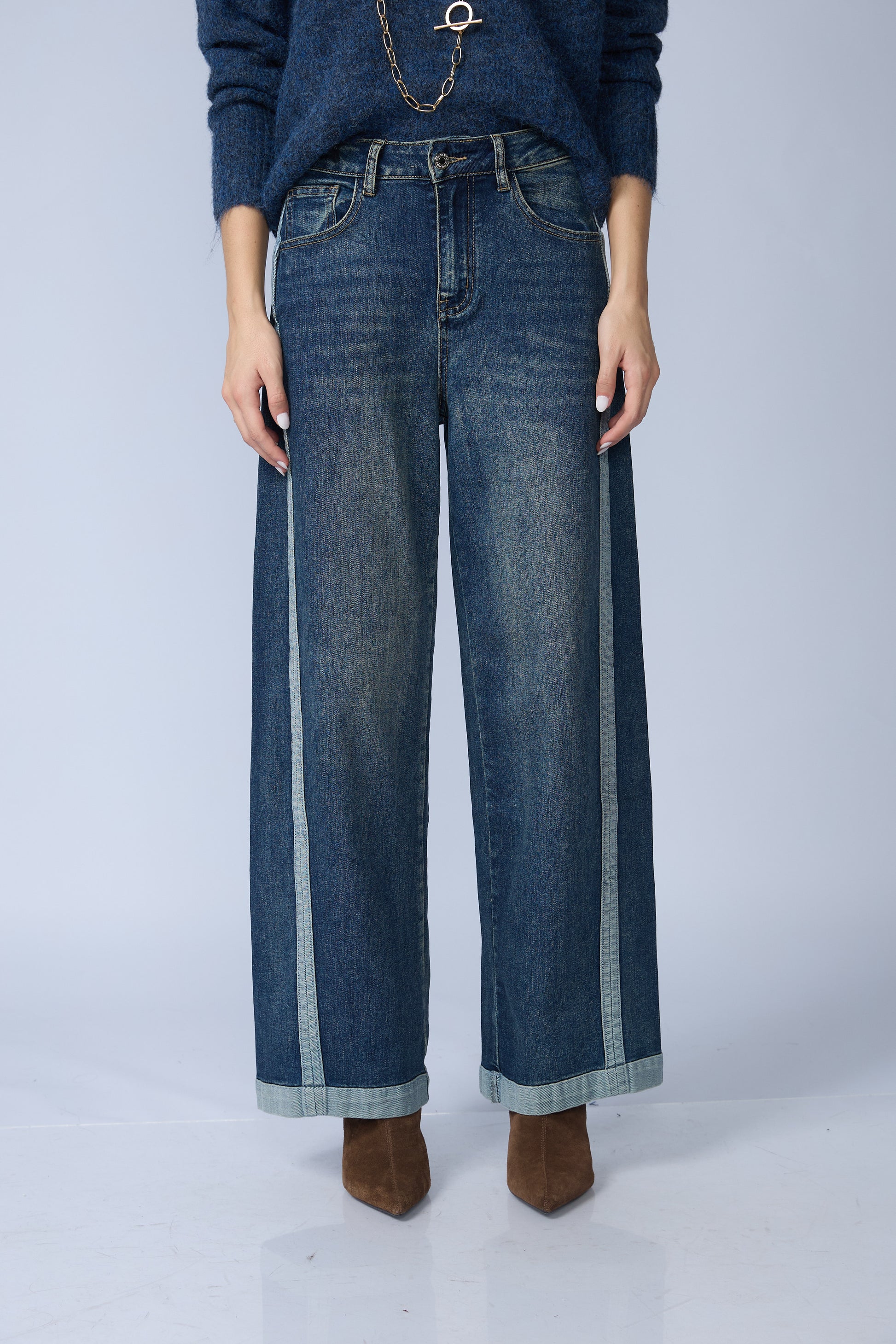 Jean Franja Lateral Azul