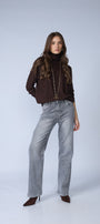 Jean Wide Brillos Gris