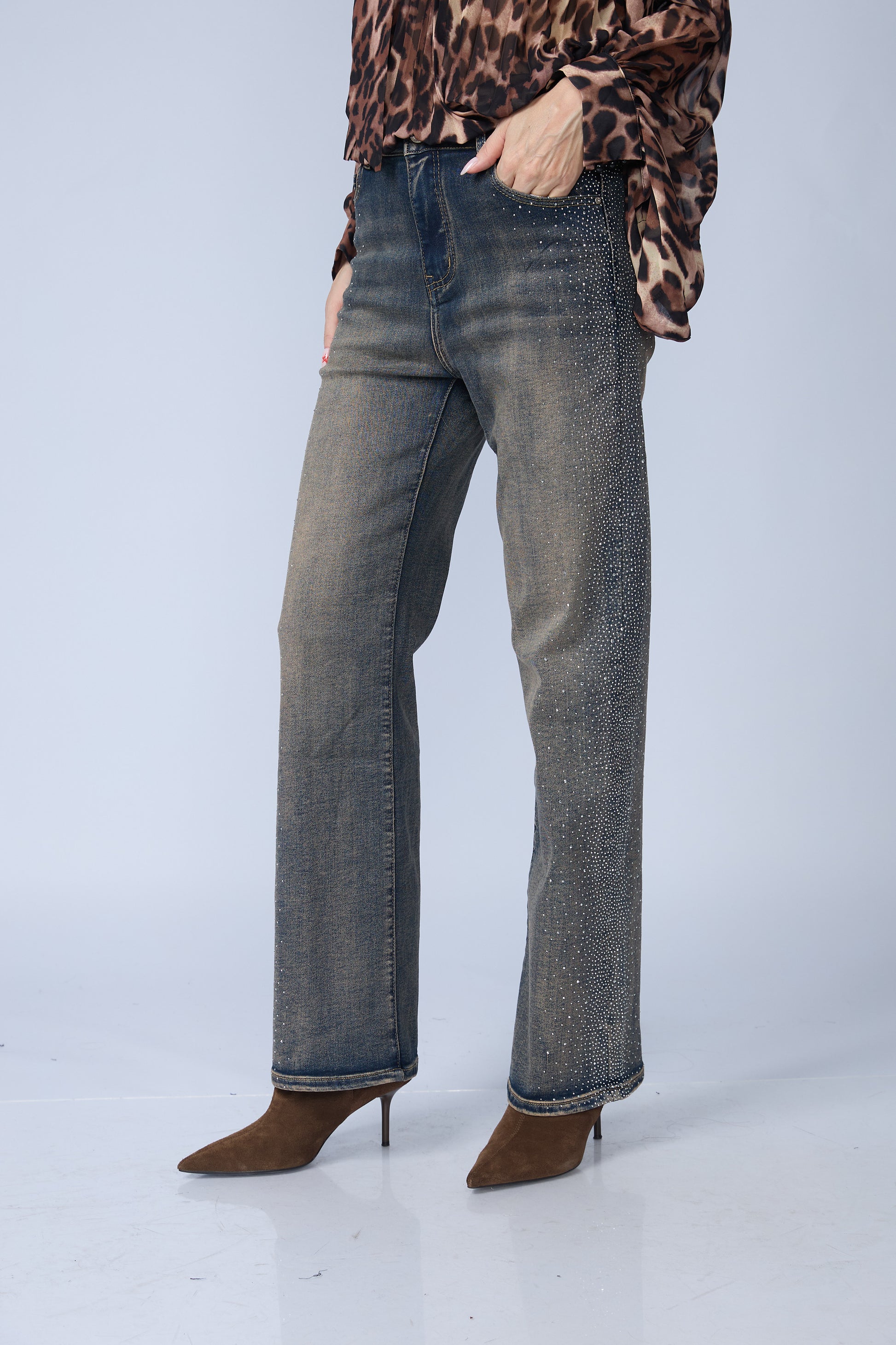 Jean Wide Brillos Laterales