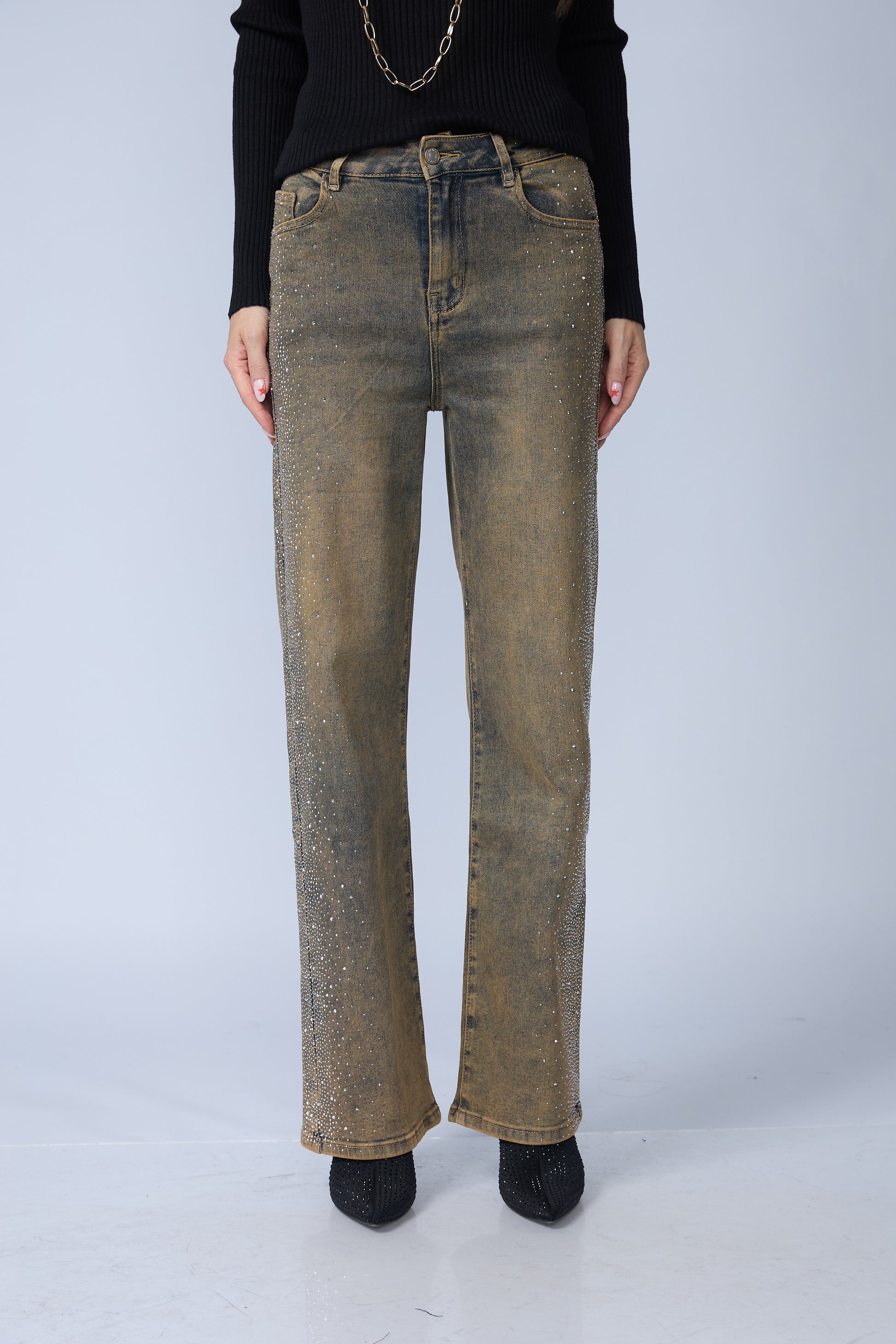 Jean Wide Brillos Laterales