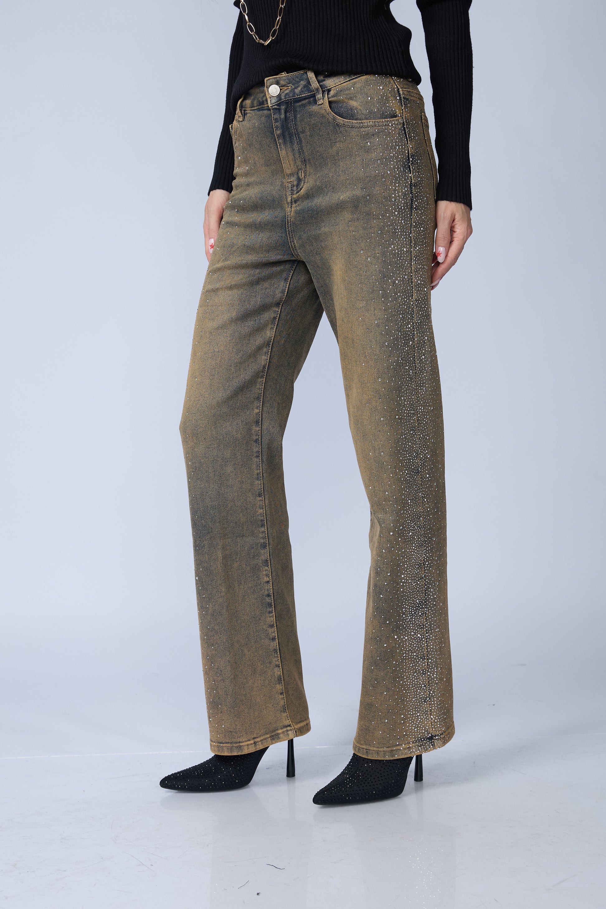 Jean Wide Brillos Laterales