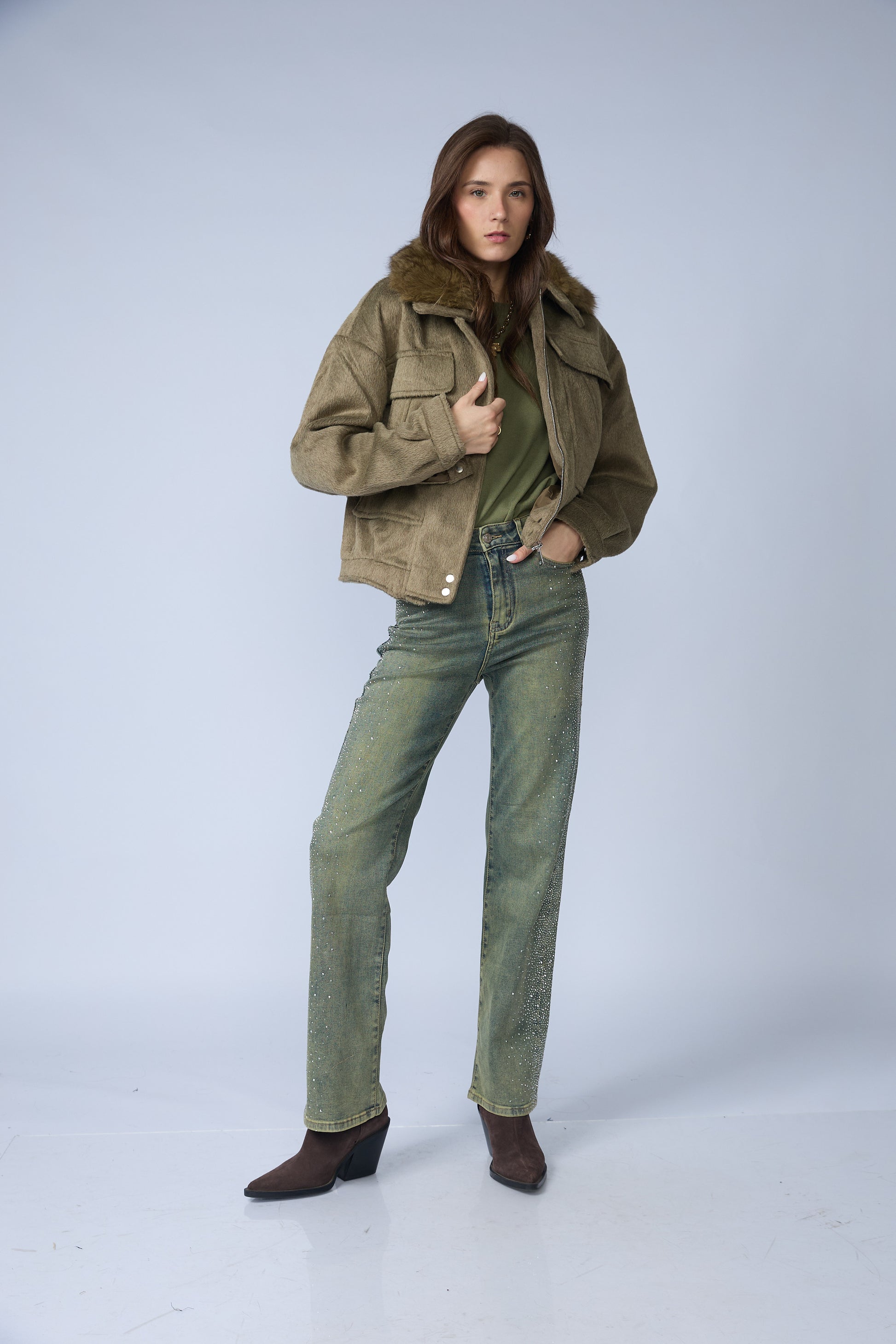 Jean Wide Brillos Laterales