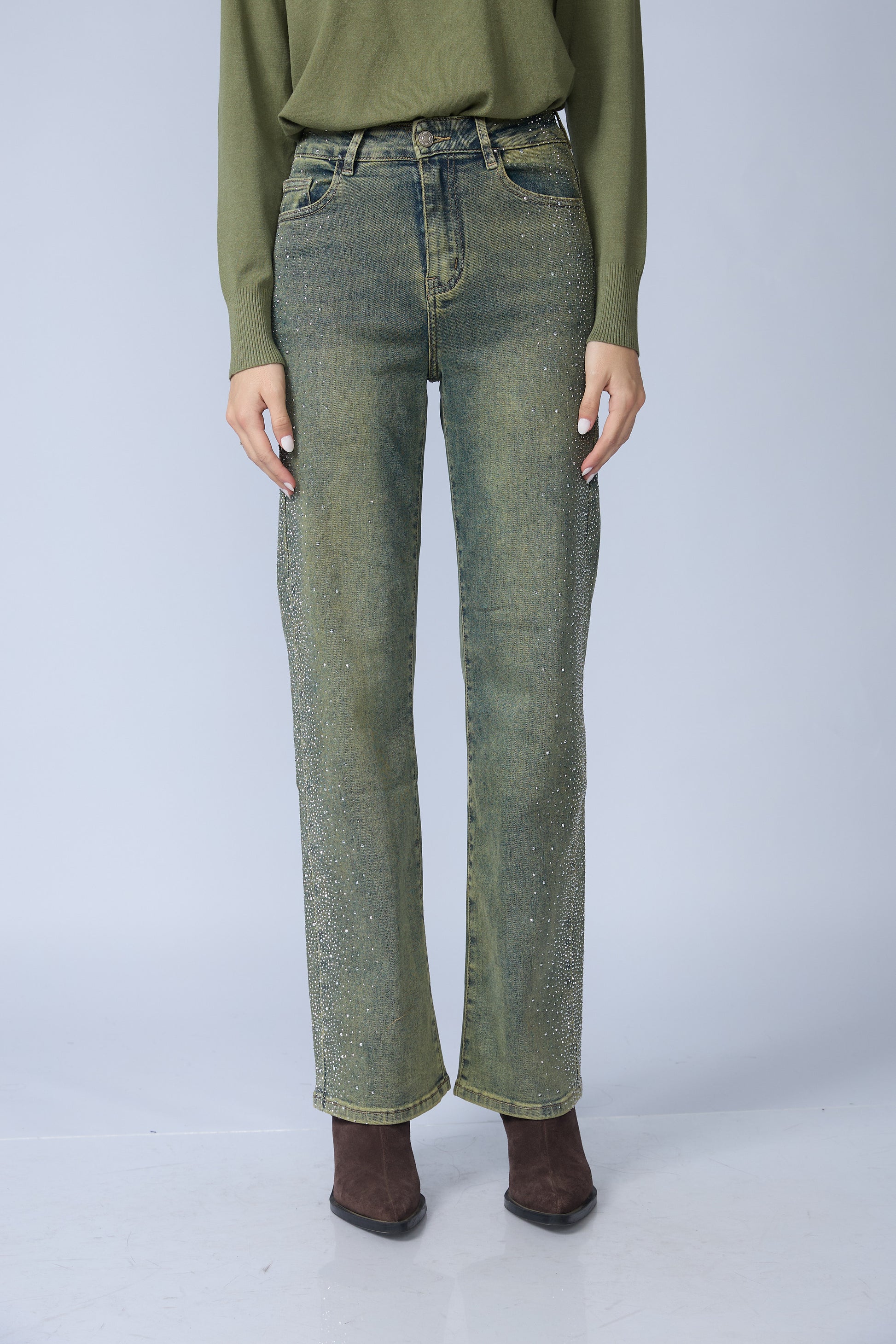 Jean Wide Brillos Laterales