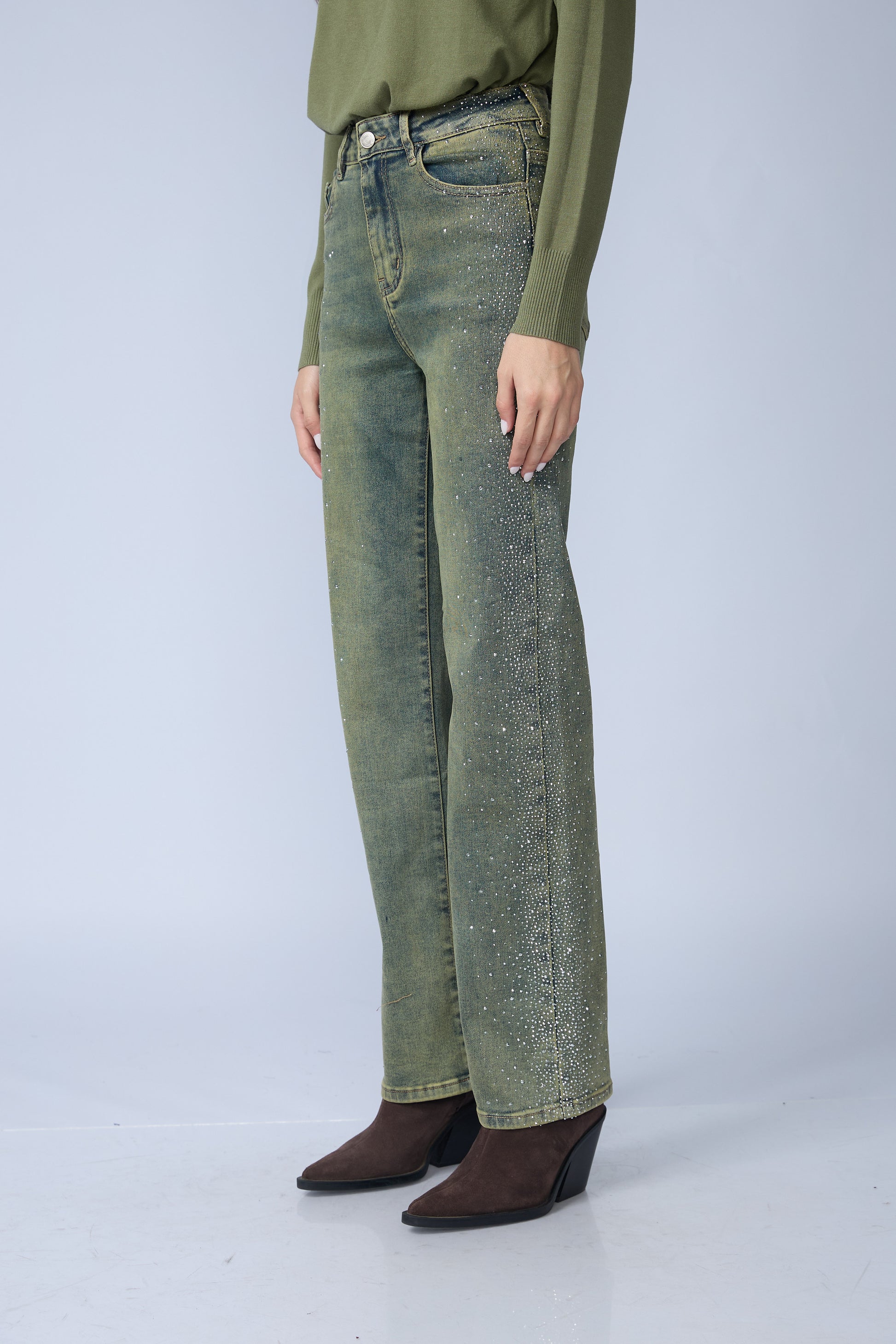 Jean Wide Brillos Laterales
