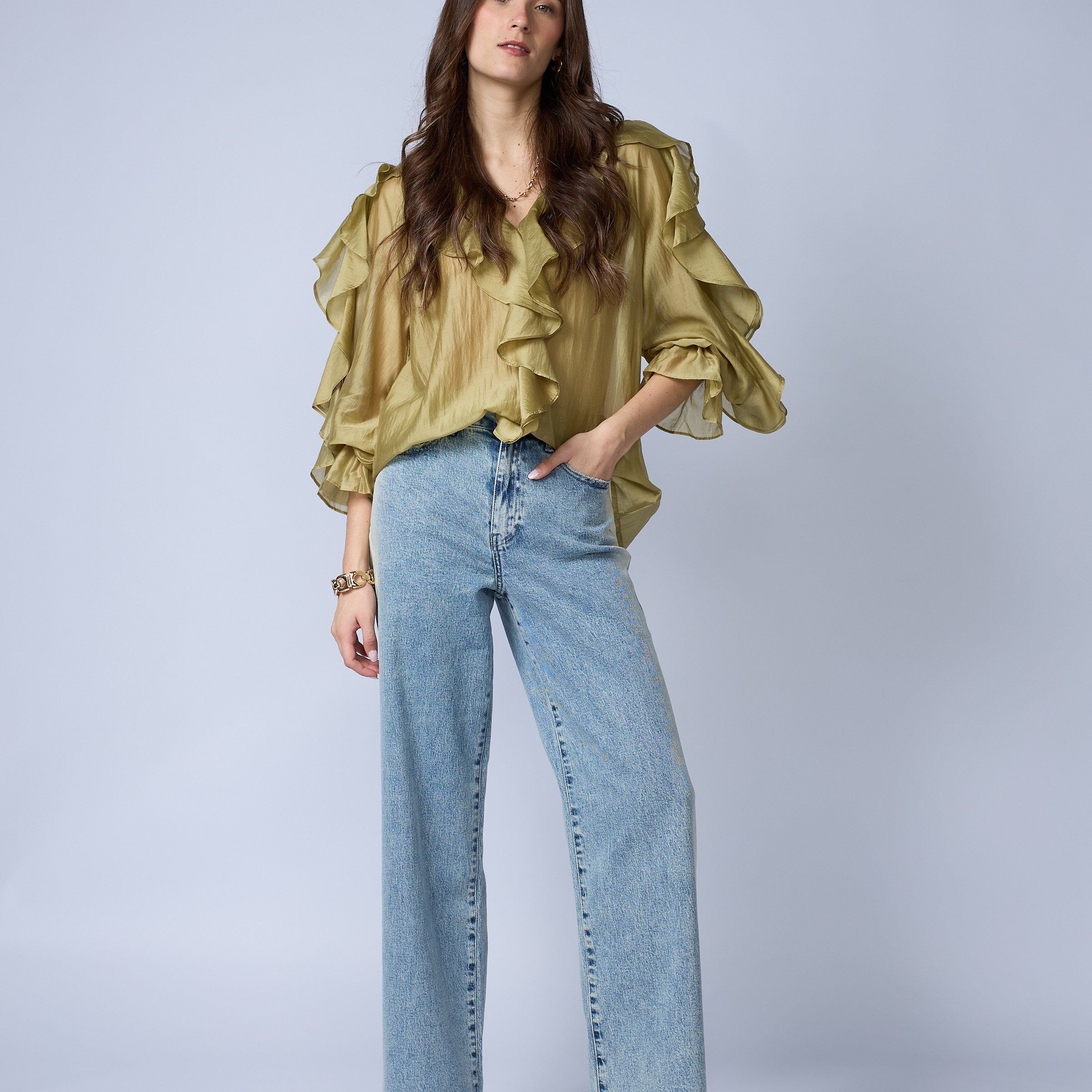 Jean Wide Dirty Laterales