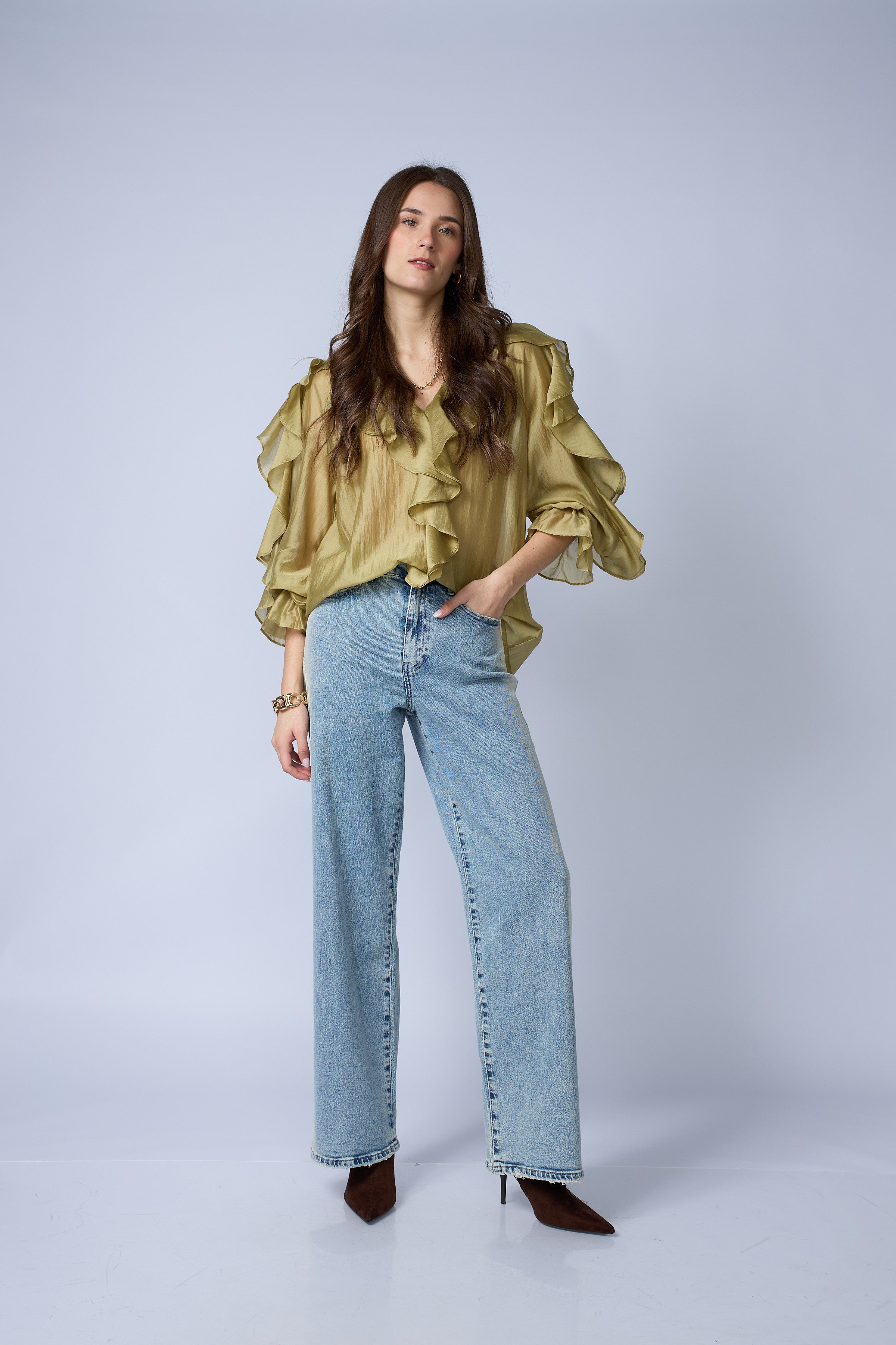 Jean Wide Dirty Laterales