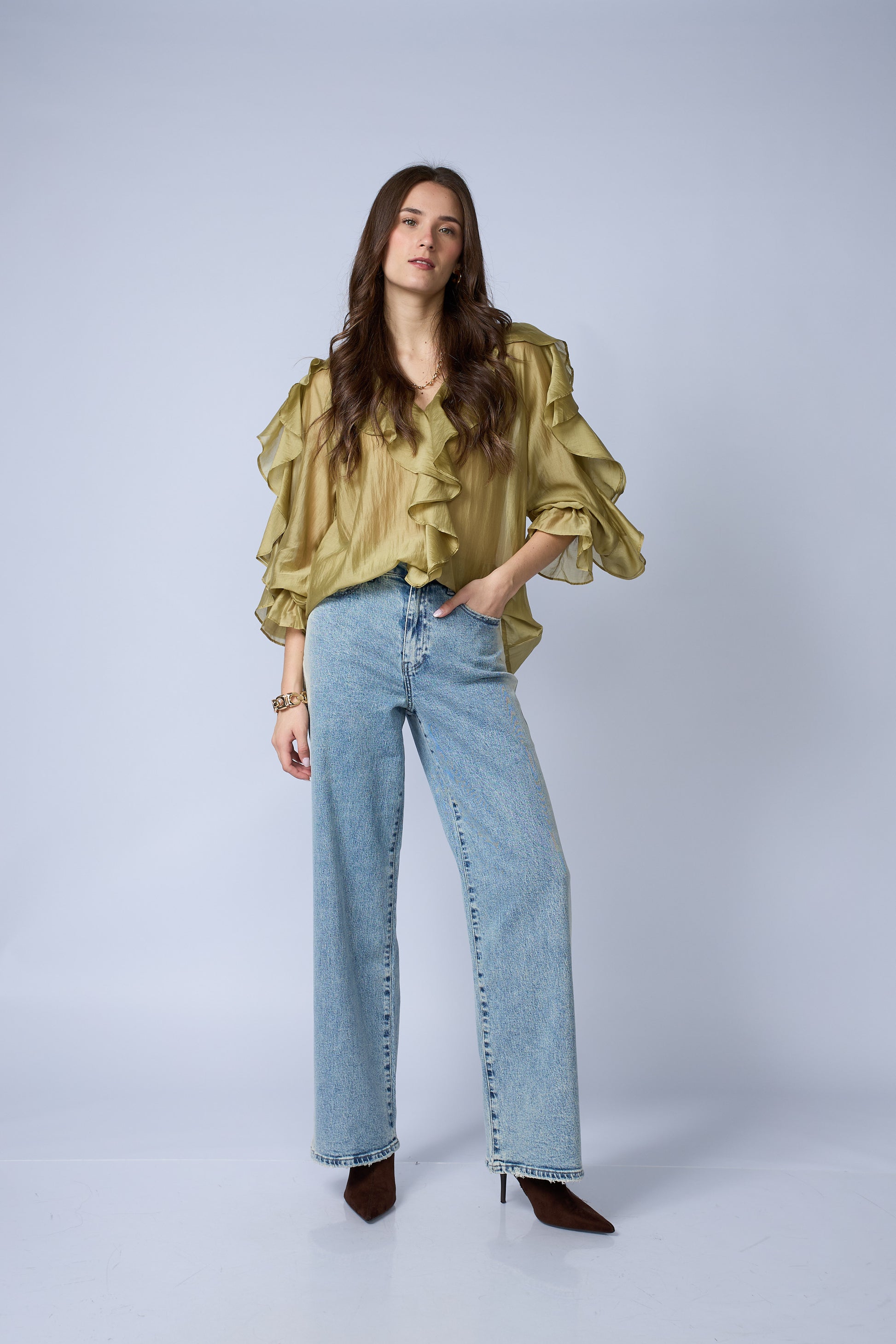 Jean Wide Dirty Laterales