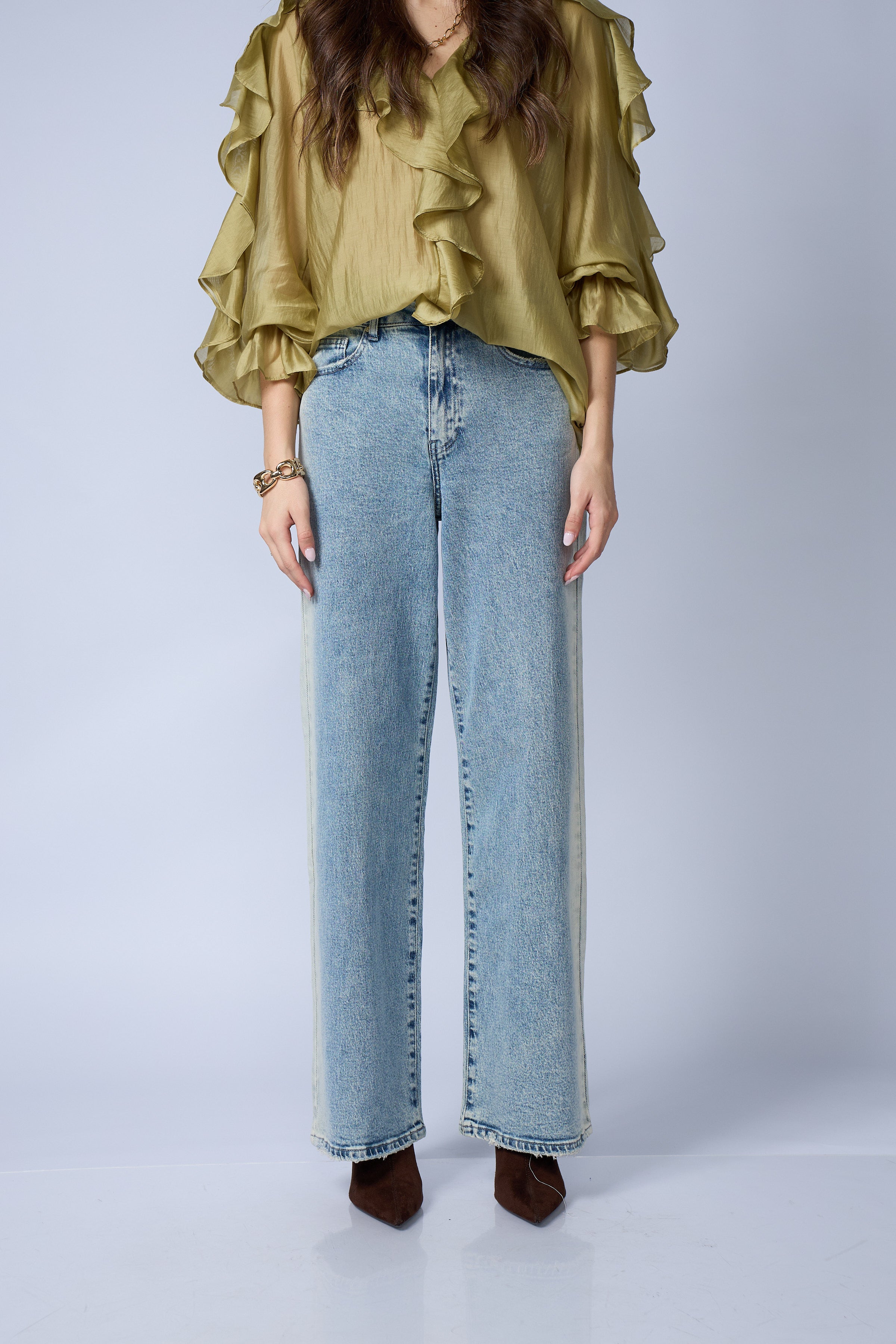 Jean Wide Dirty Laterales