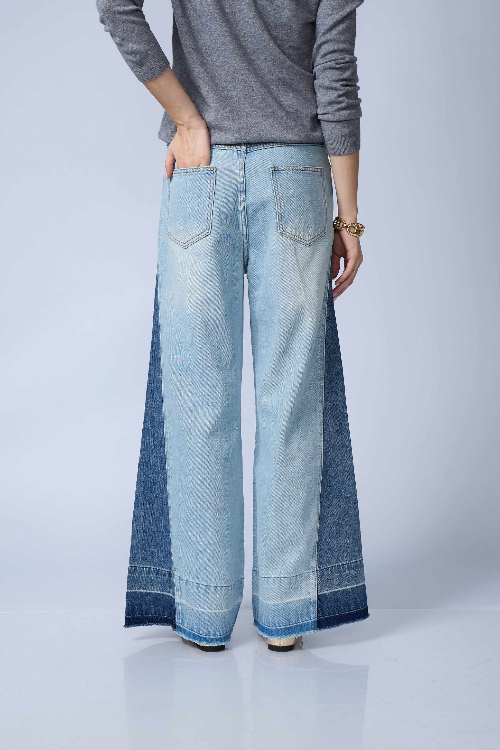 Jean Wide Leg Bicolor