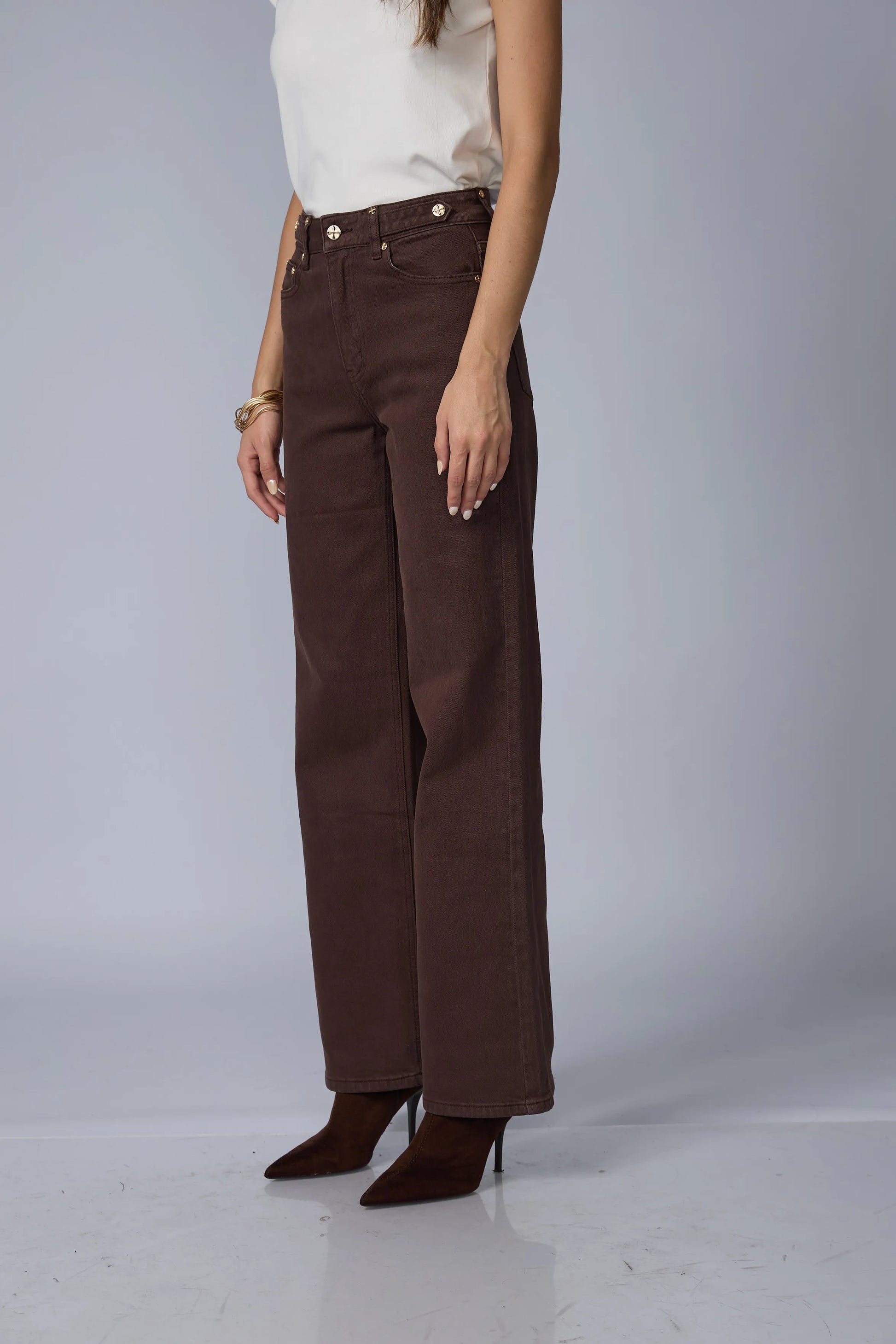 Jean Wide Leg Marron