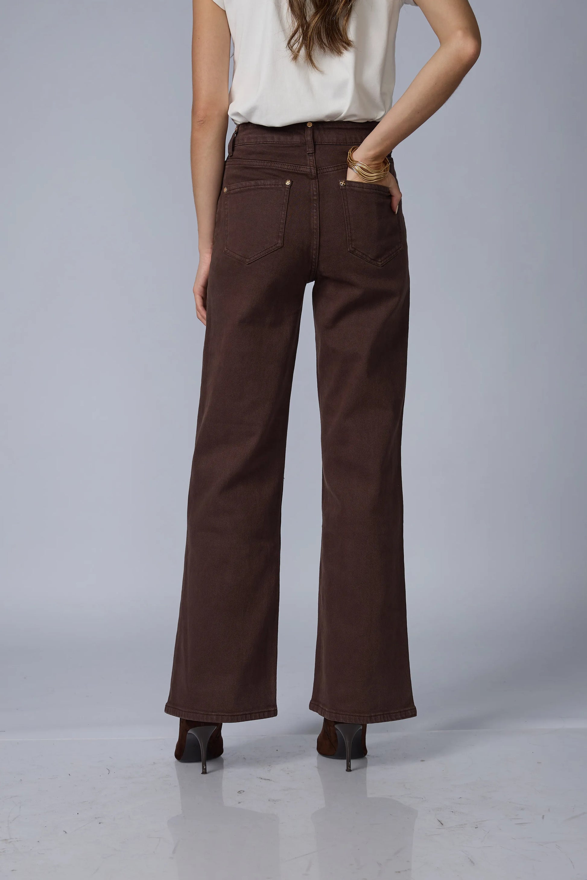 Jean Wide Leg Marron