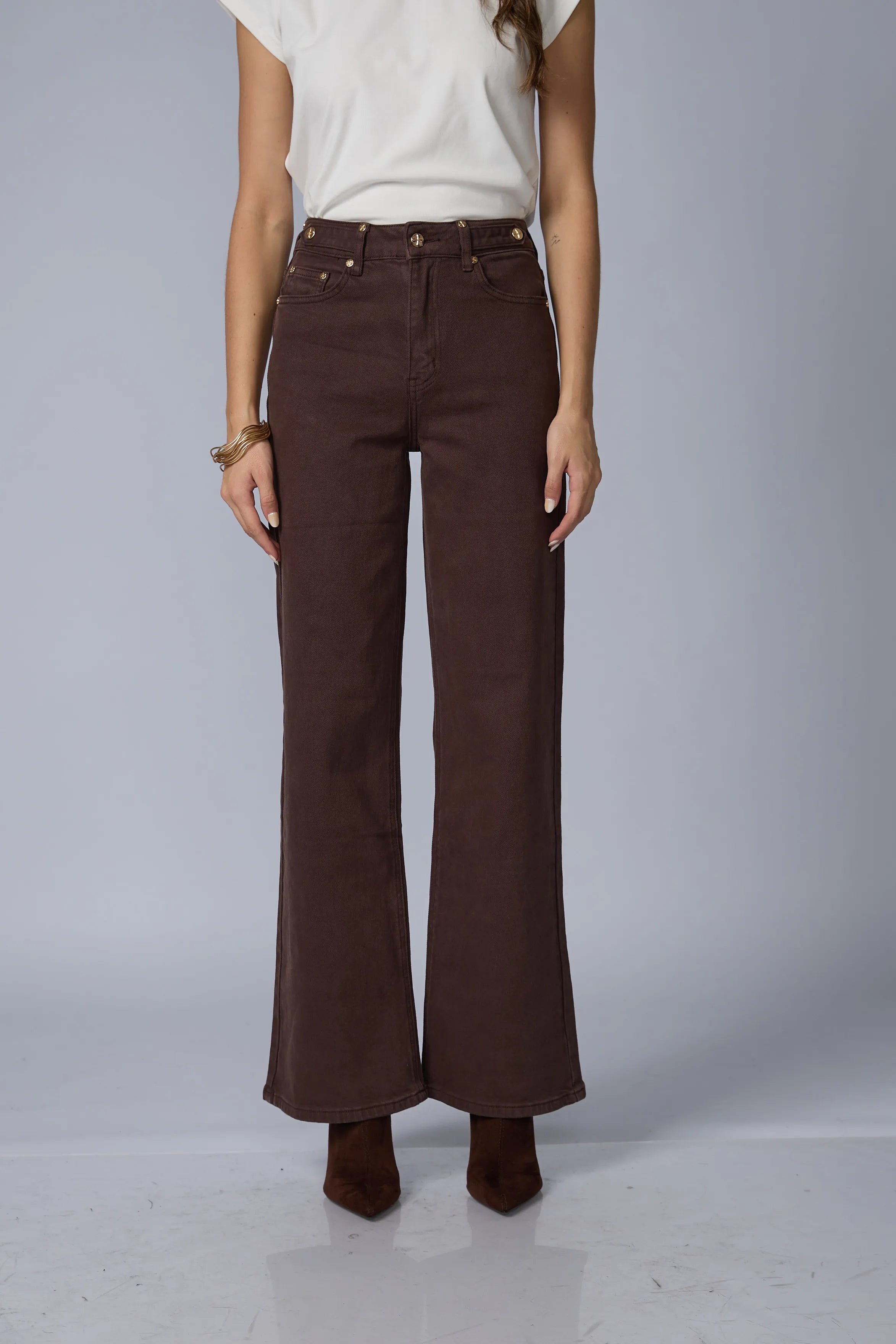 Jean Wide Leg Marron