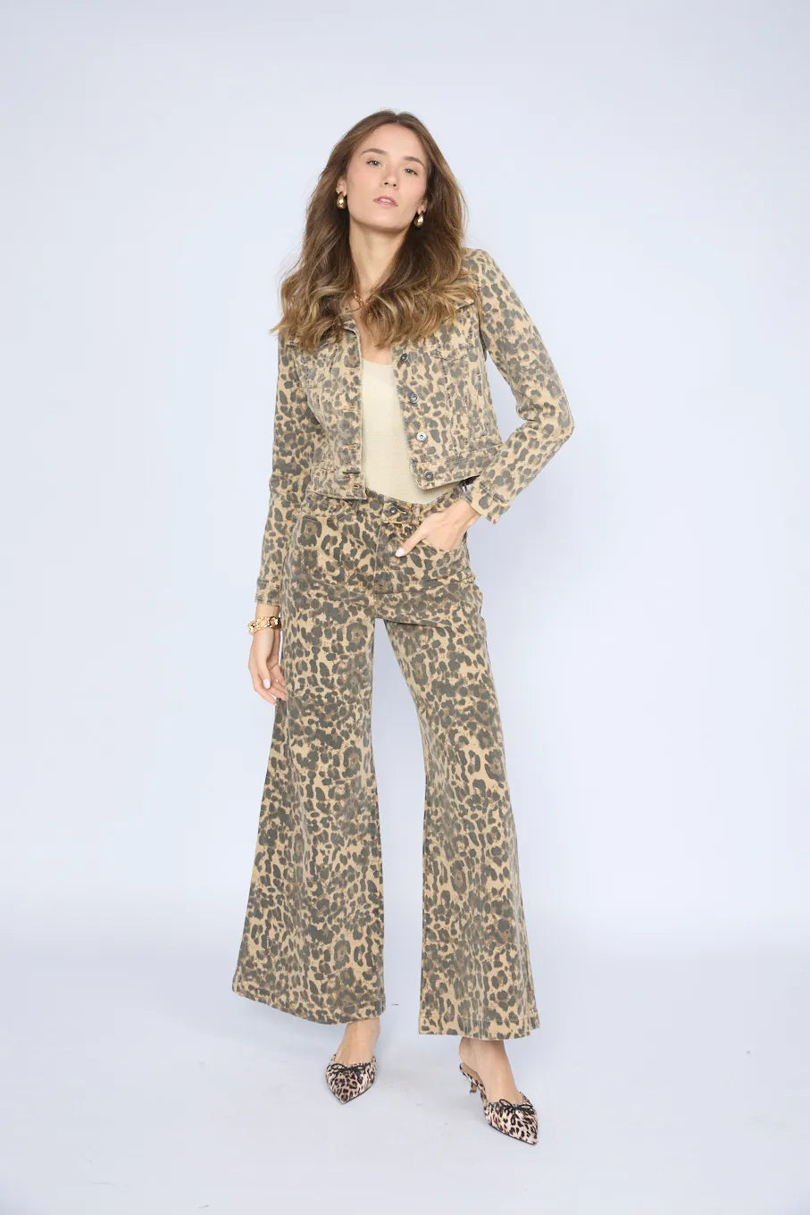 Pantalon Animal Print Wide