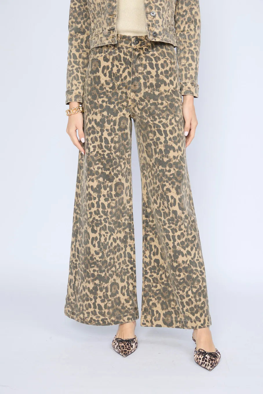 Pantalon Animal Print Wide