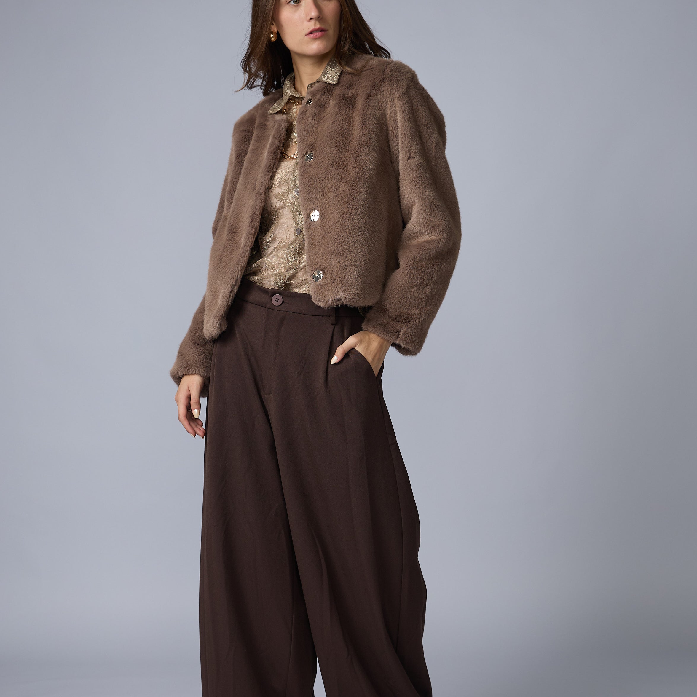 Pantalon Barrel Pliegues