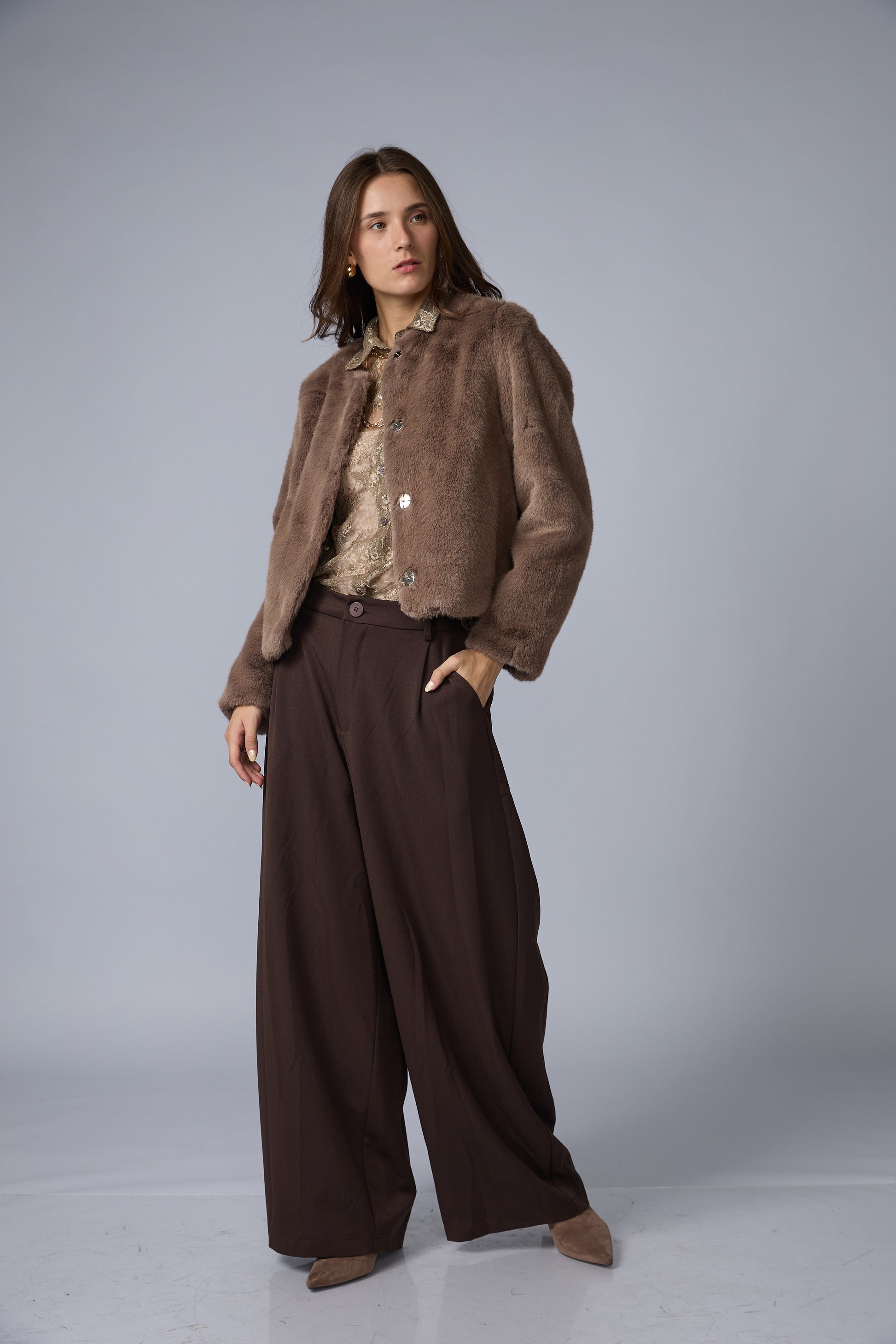 Pantalon Barrel Pliegues