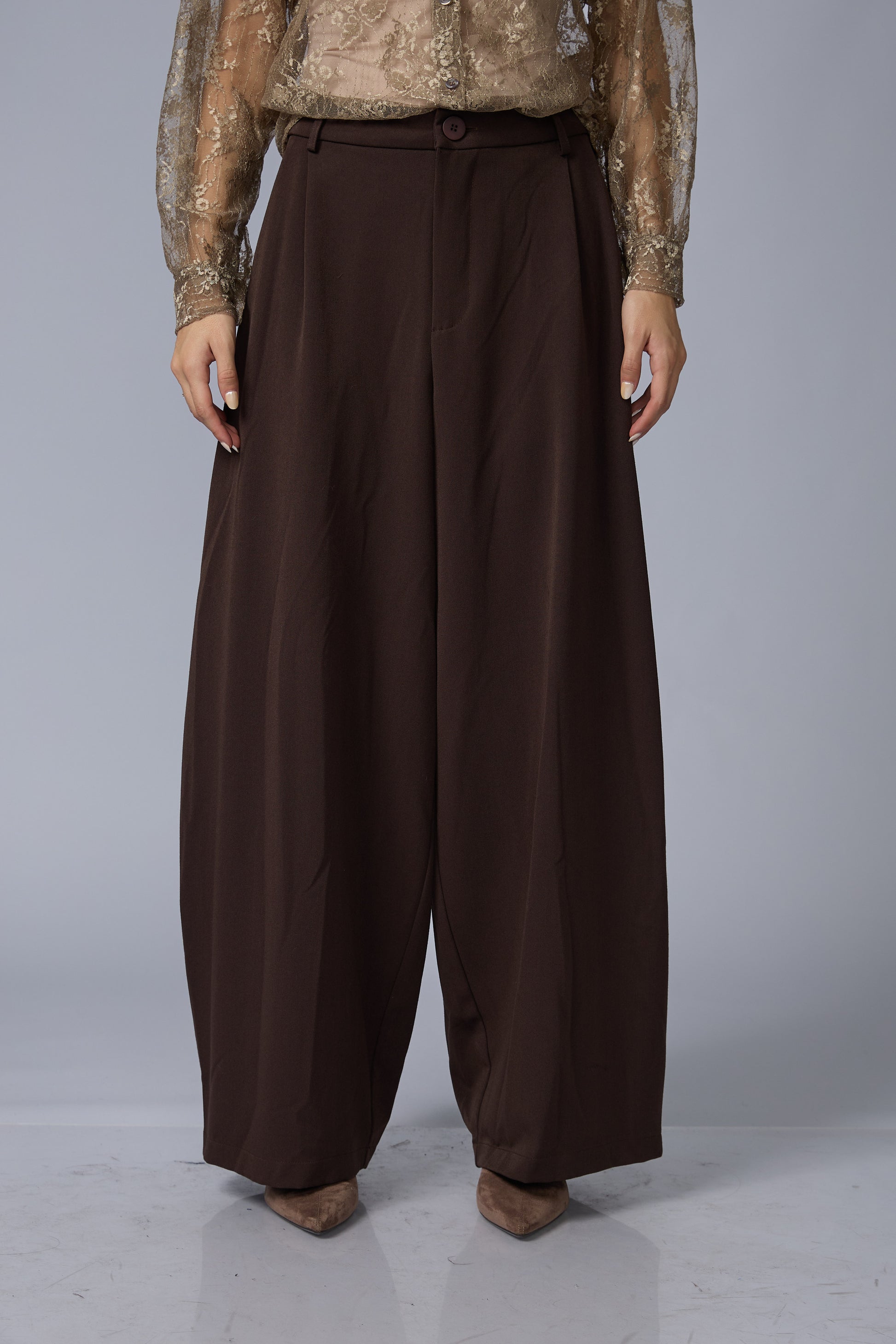 Pantalon Barrel Pliegues